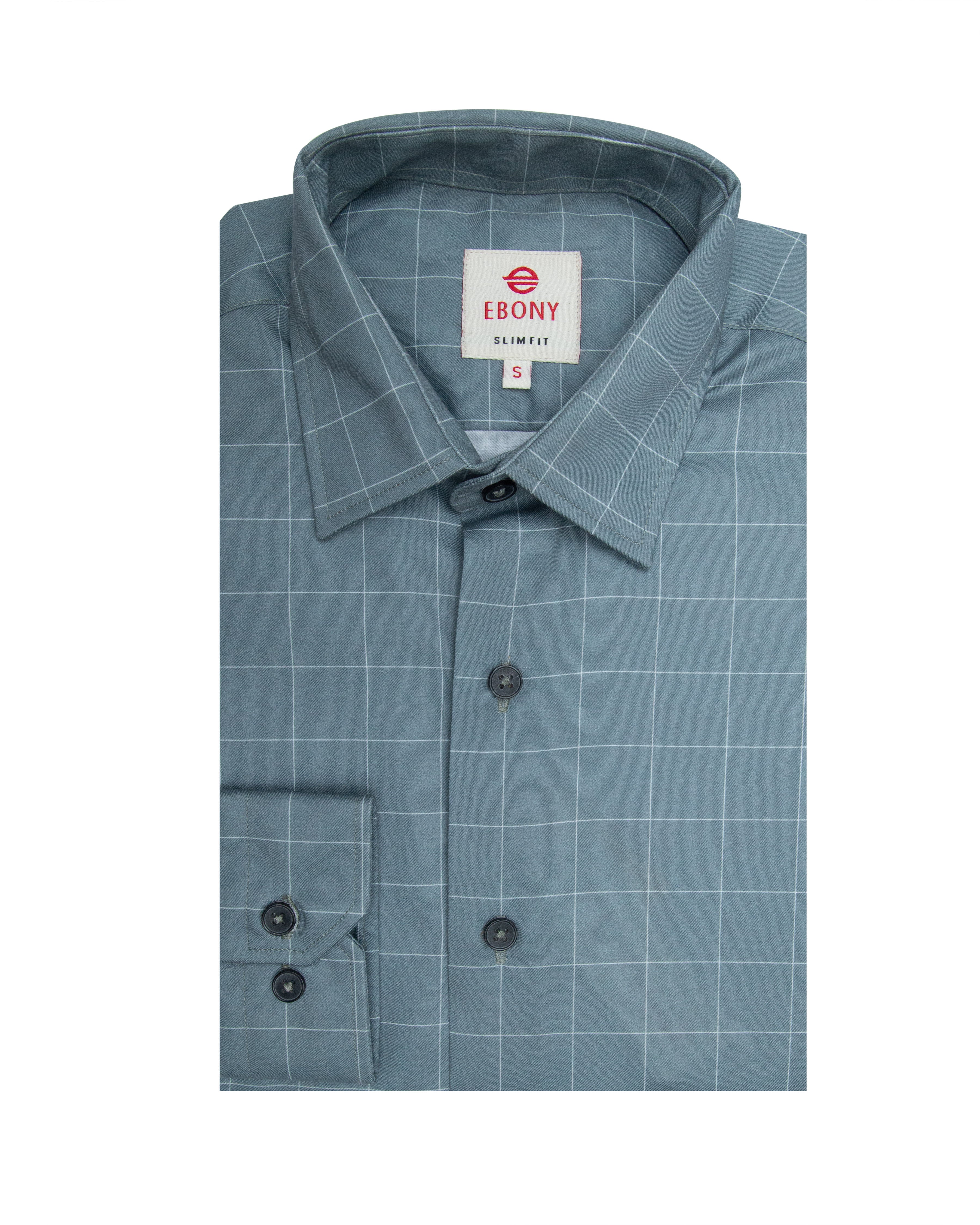 Ebony Casuals Slim Fit Long Sleeve Mens Shirt