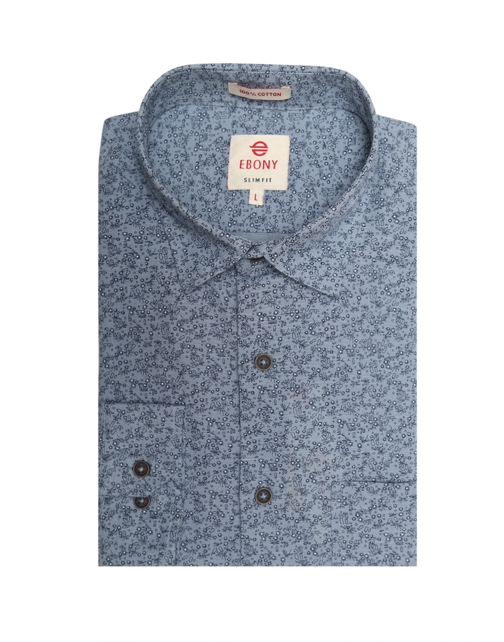 Ebony Casuals Slim Fit Long Sleeve Mens Shirt