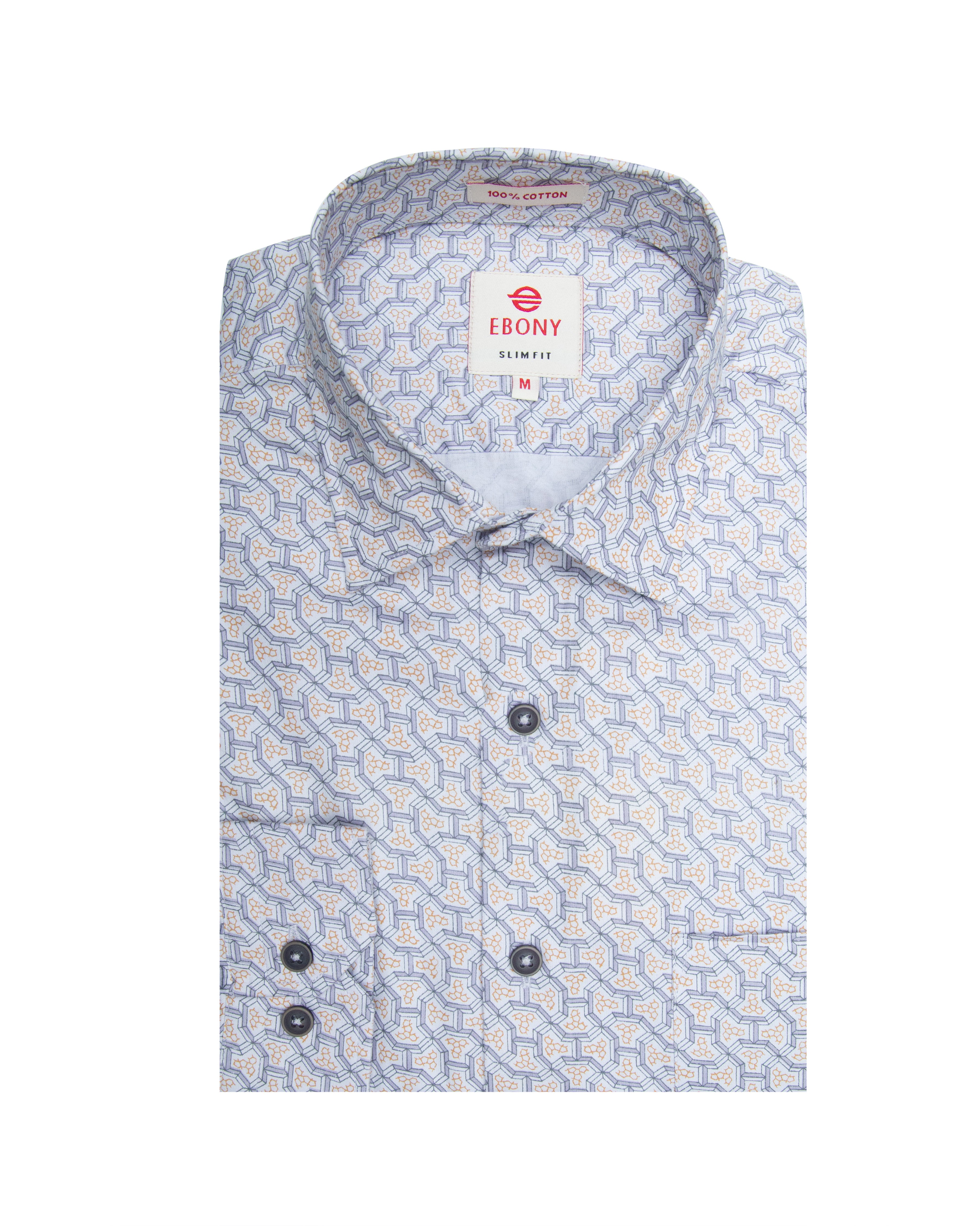 Ebony Casuals Slim Fit Long Sleeve Mens Shirt