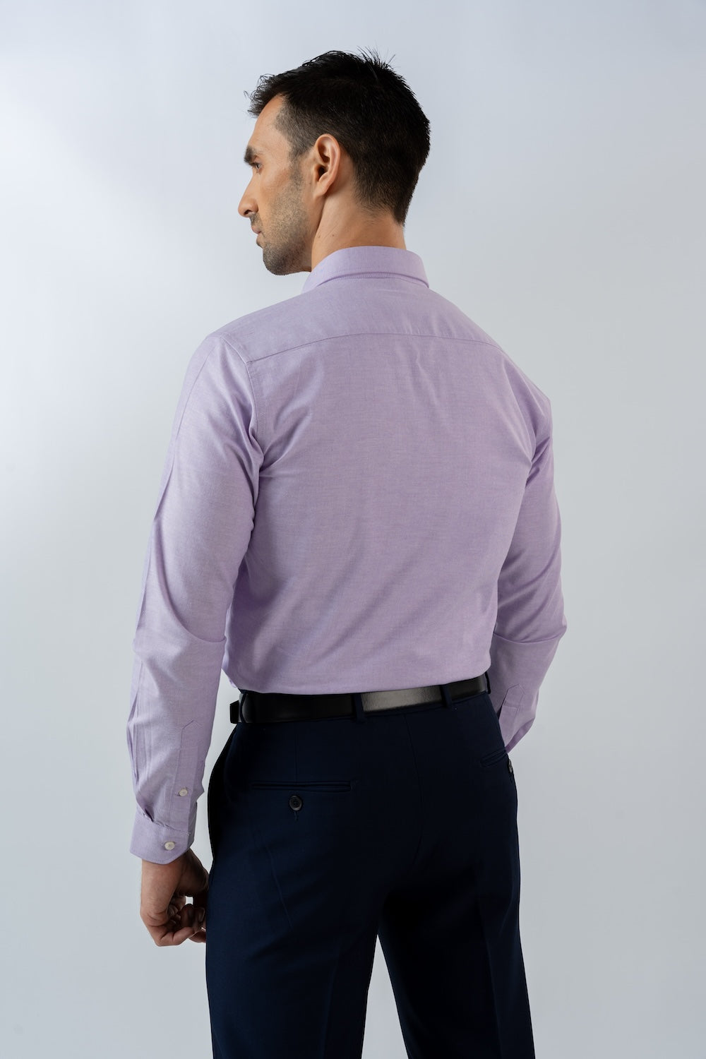 Mens Long Sleeve Purple Oxford Formal Wear Shirt