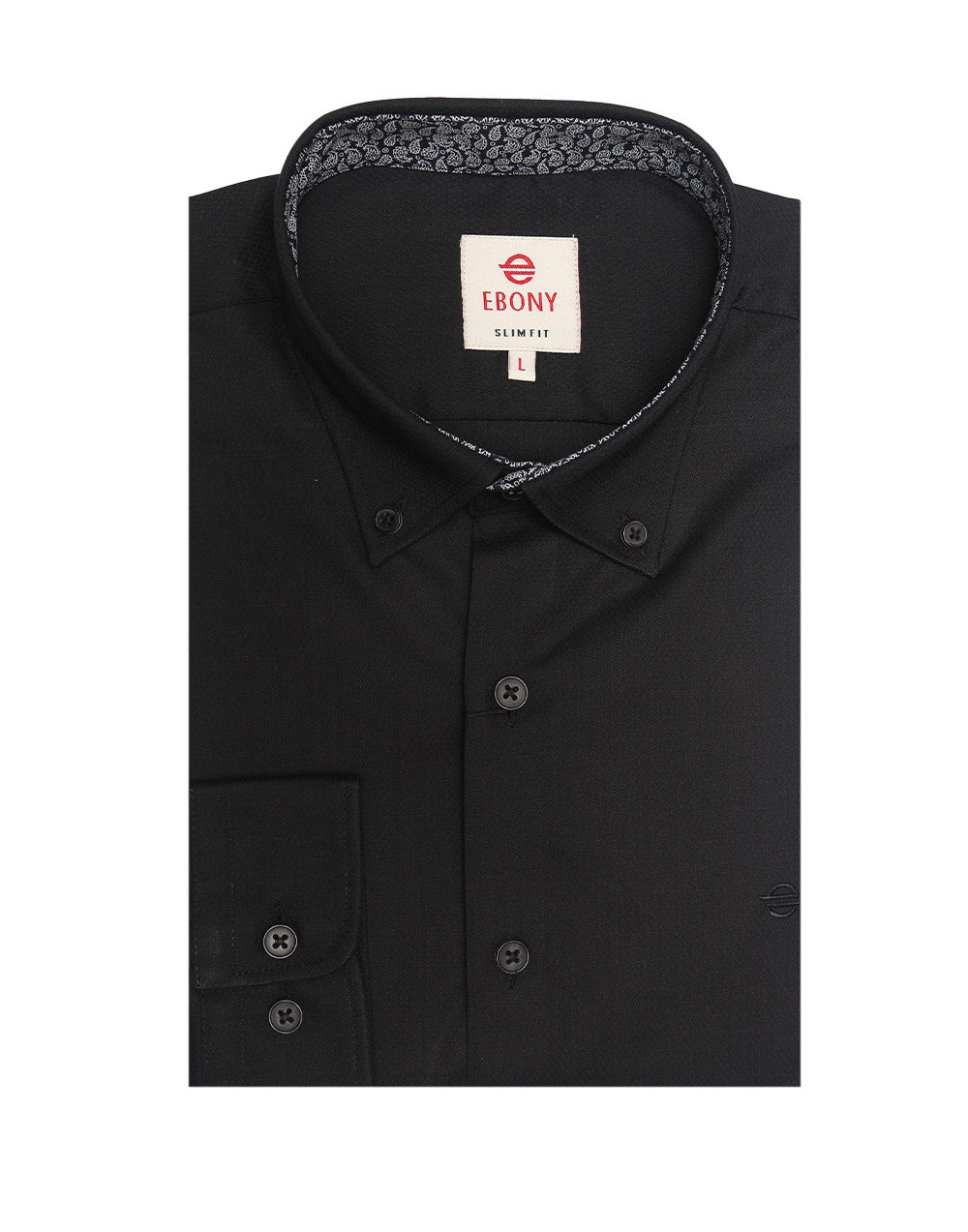 Ebony Casuals Slim Fit Long Sleeve Mens Shirt