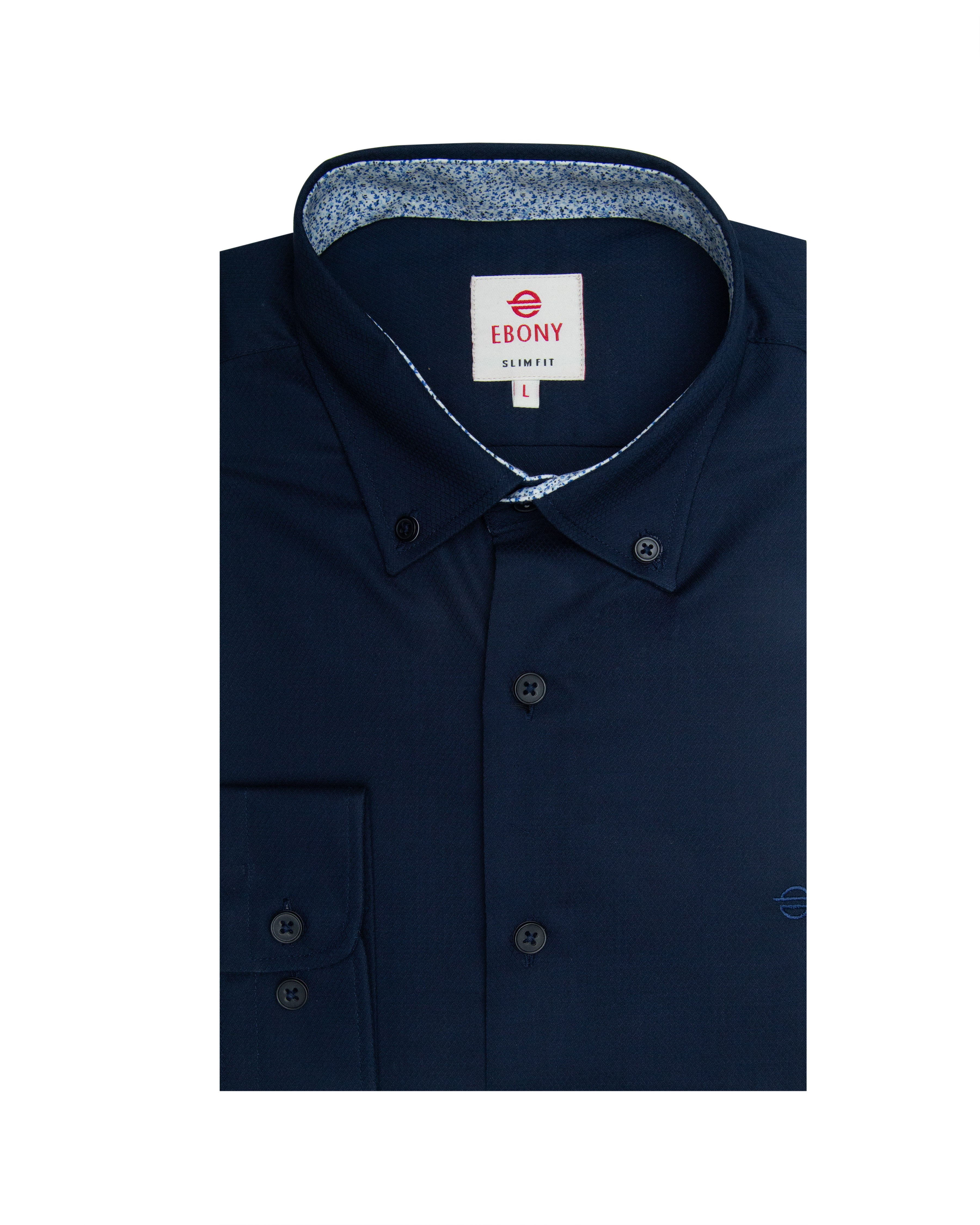 Ebony Casuals Slim Fit Long Sleeve Mens Shirt