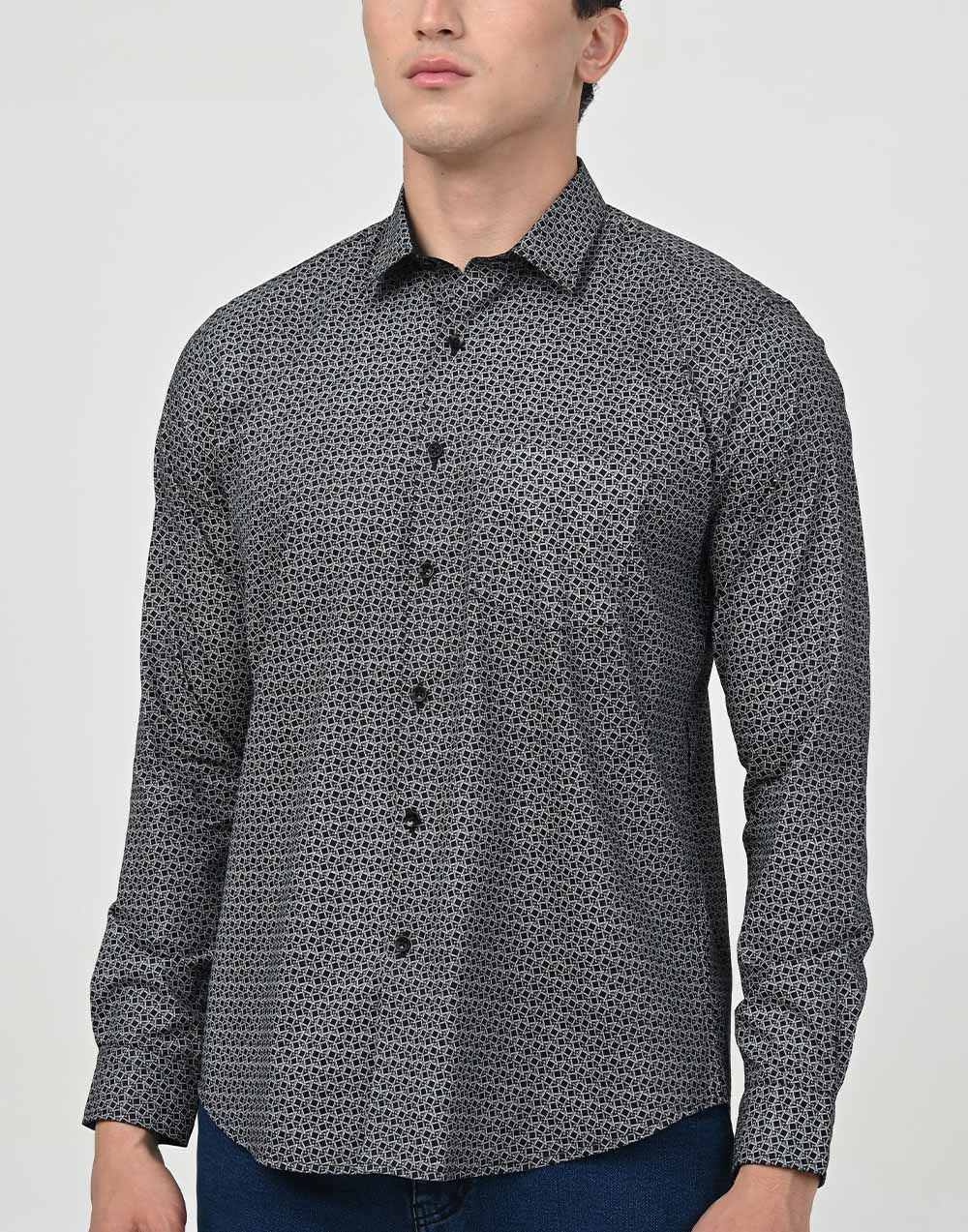 Ebony Casuals Slim Fit 100% Cotton Long Sleeve Mens Shirt