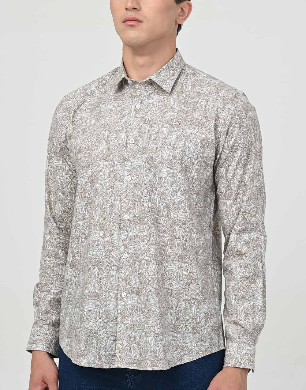 Ebony Casual Linen Small Collar Slim Fit Long Sleeve Casual Shirt