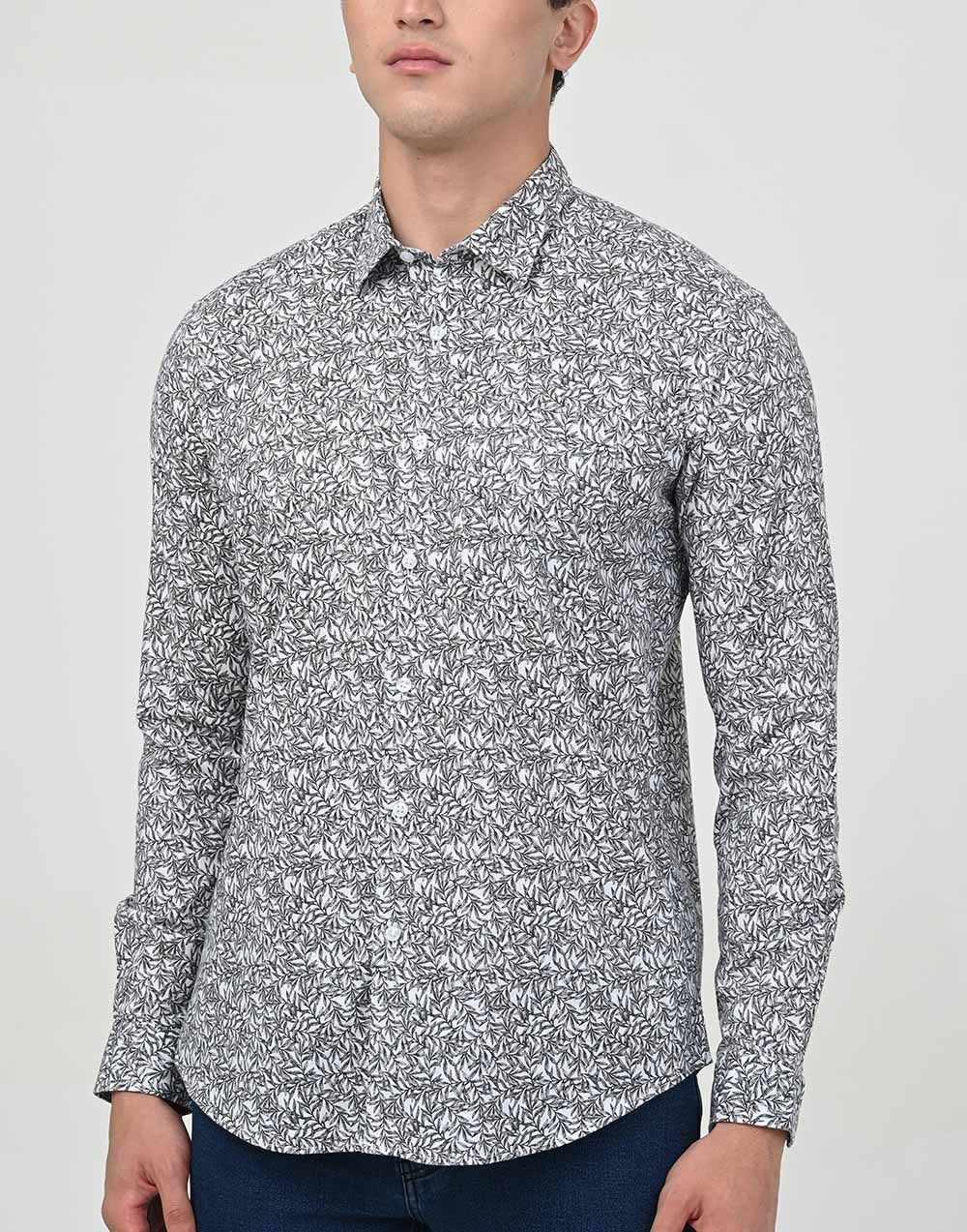 Ebony Casuals Linen look Slim Fit Long Sleeve Mens Shirt