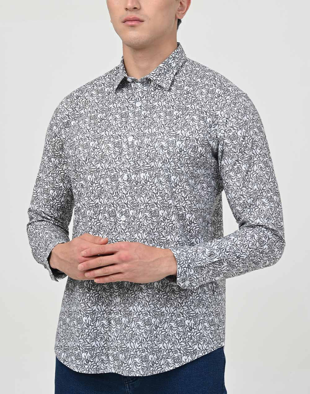 Ebony Casuals Linen look Slim Fit Long Sleeve Mens Shirt