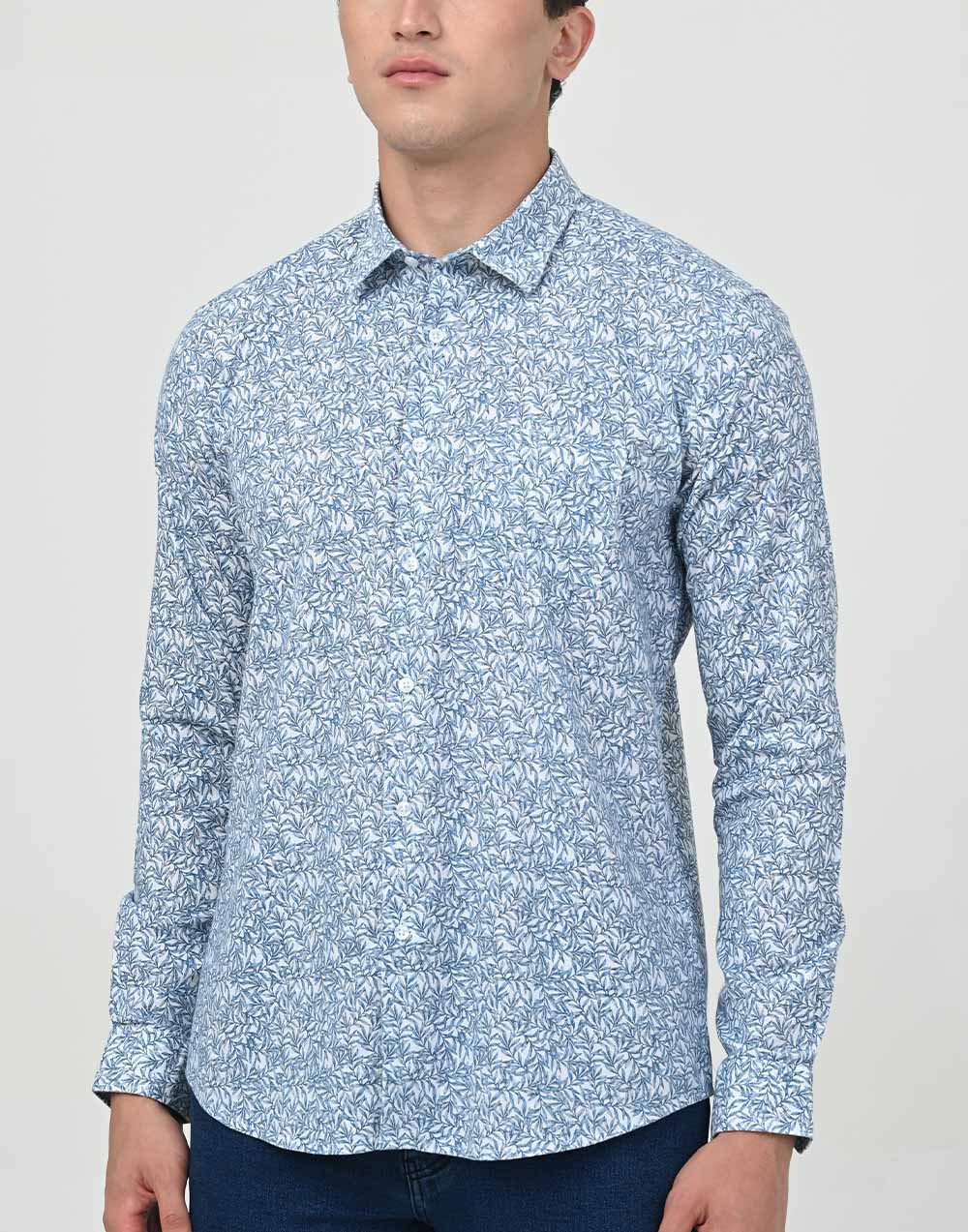 Ebony Casuals Linen look Slim Fit Long Sleeve Mens Shirt