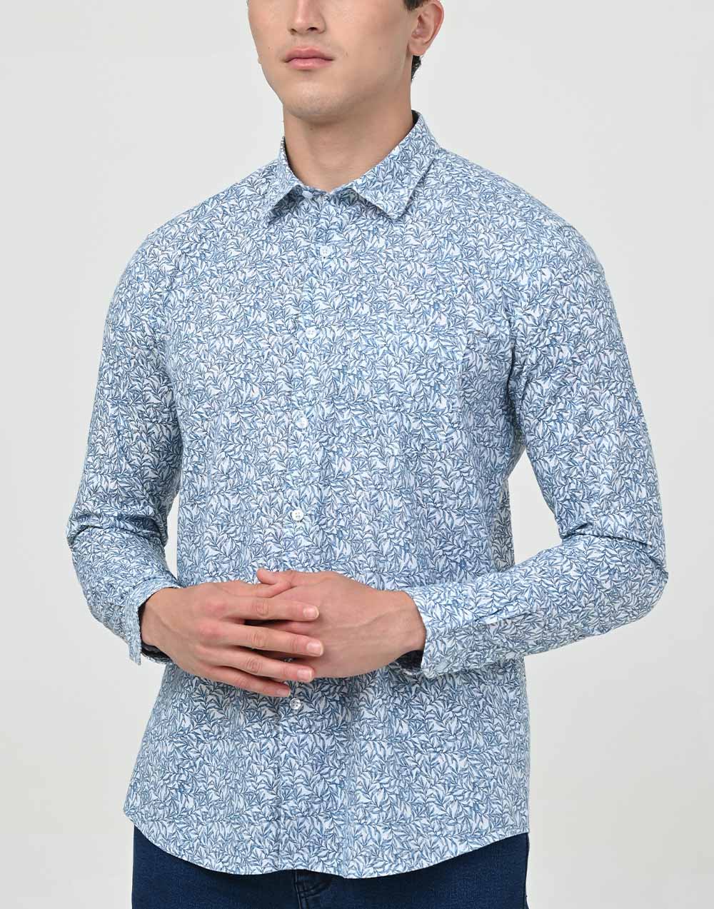Ebony Casuals Linen look Slim Fit Long Sleeve Mens Shirt