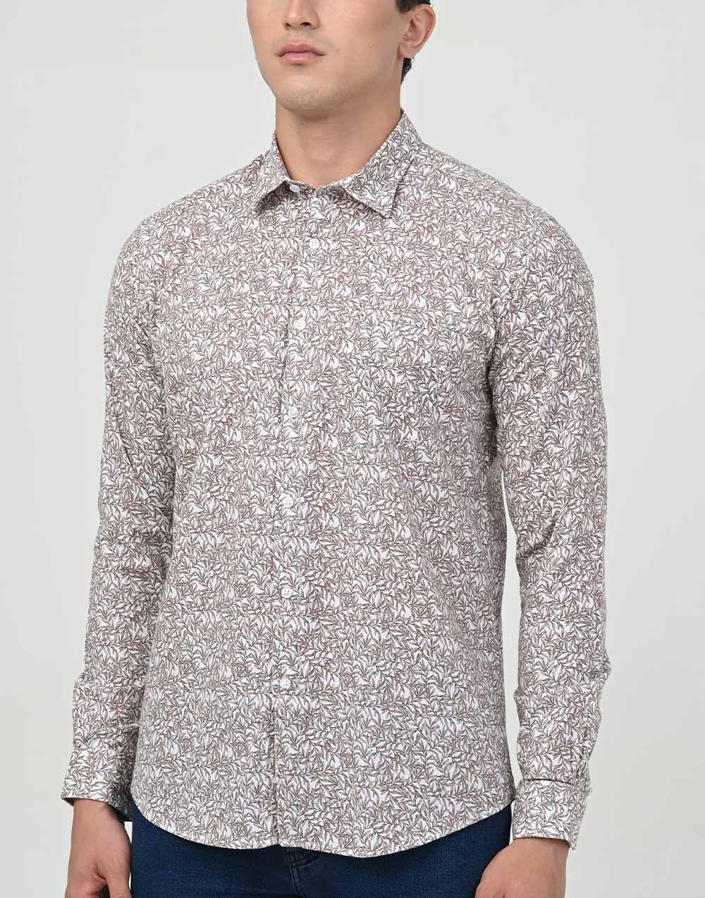 Ebony Casuals Linen look Slim Fit Long Sleeve Mens Shirt