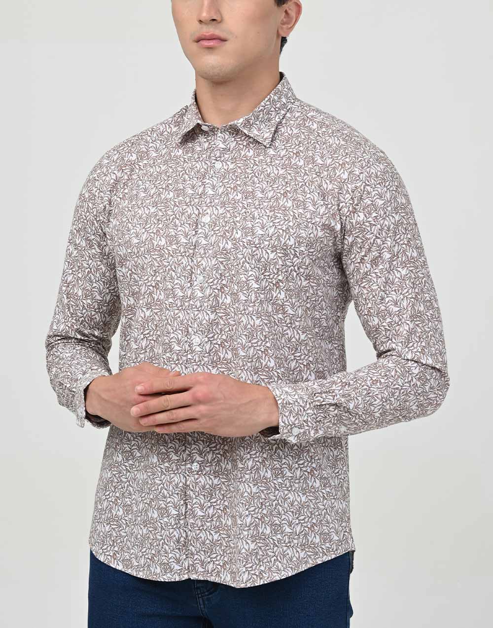 Ebony Casuals Linen look Slim Fit Long Sleeve Mens Shirt