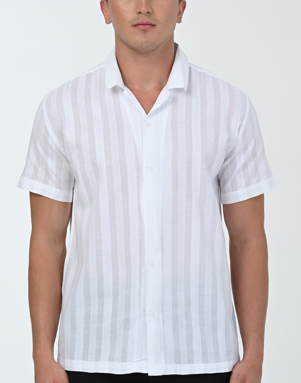 Vantage Sports Regular Fit Short Sleeve Riviera Cuban Collar Dobby Mens Shirt