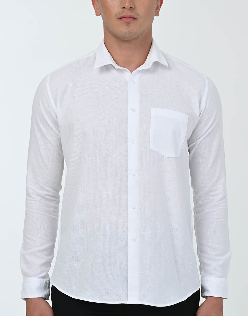 Vantage Sports SlimFit Long Sleeve 100% Cotton Dobby Mens Shirt