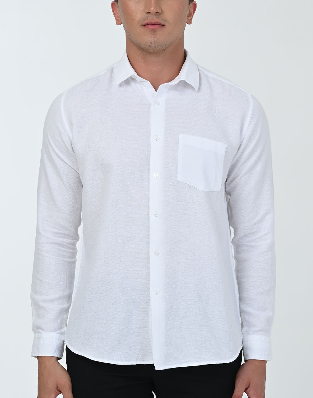 Vantage Sports SlimFit Long Sleeve 100% Cotton Dobby Mens Shirt