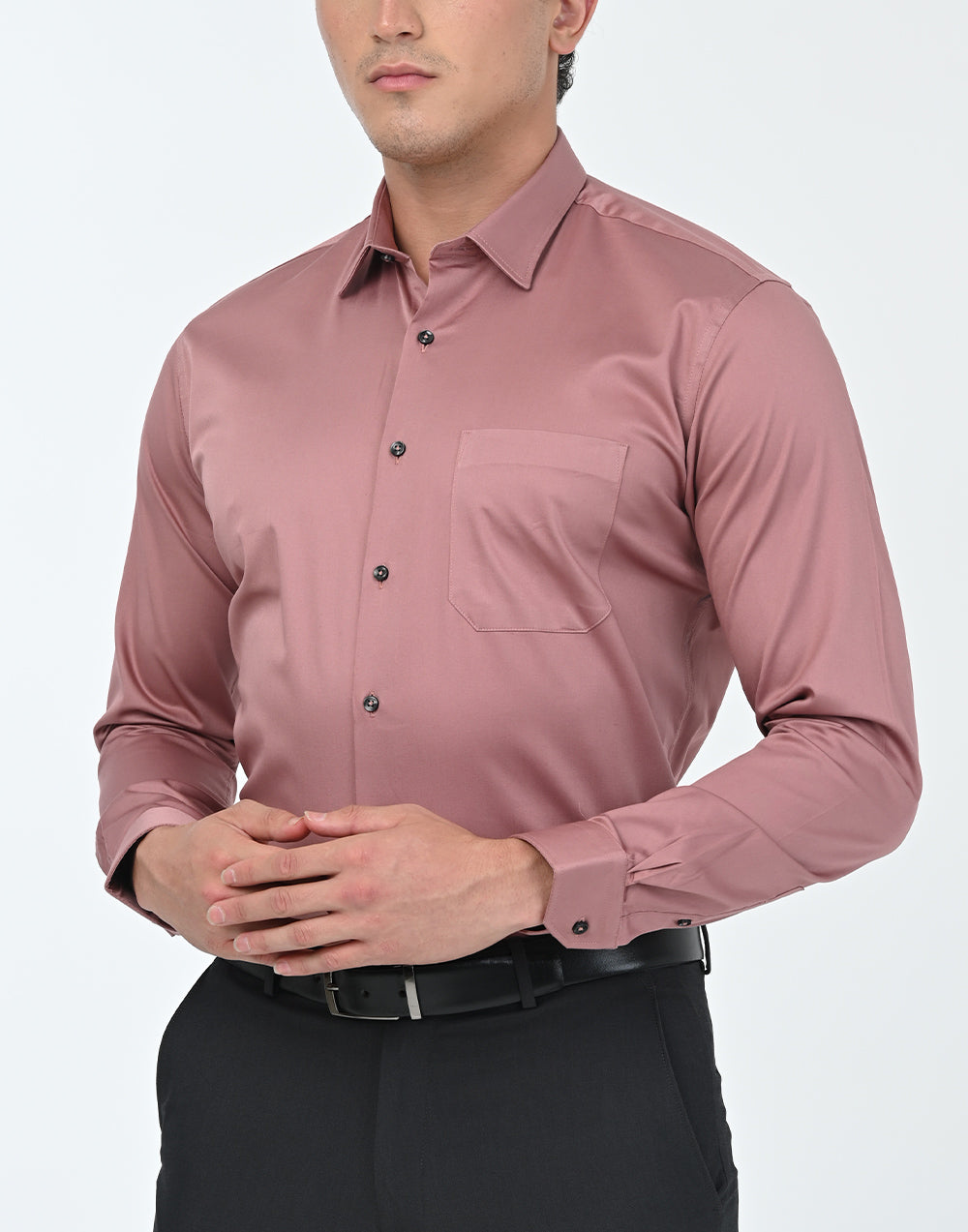 Vantage Blue 100 Cotton Slim Fit Long Sleeve Stretch Mens Shirt