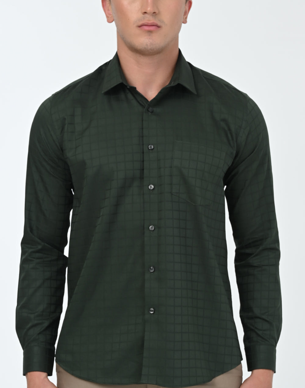 Vantage Ceremony SlimFit Long Sleeve 100% Cotton Chek Mens Shirt