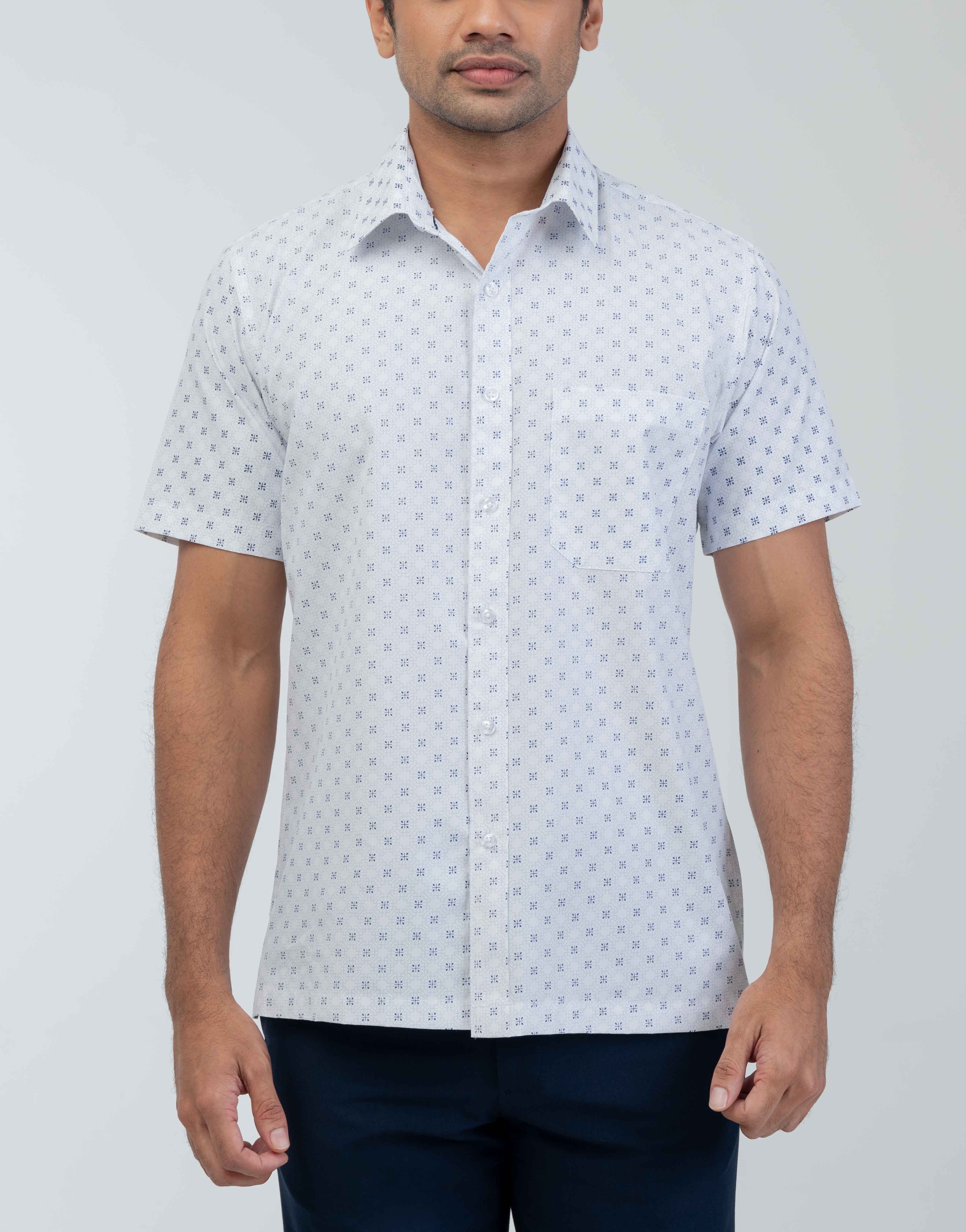 Ebony Casuals Regular Fit Printed Short Sleeve Men