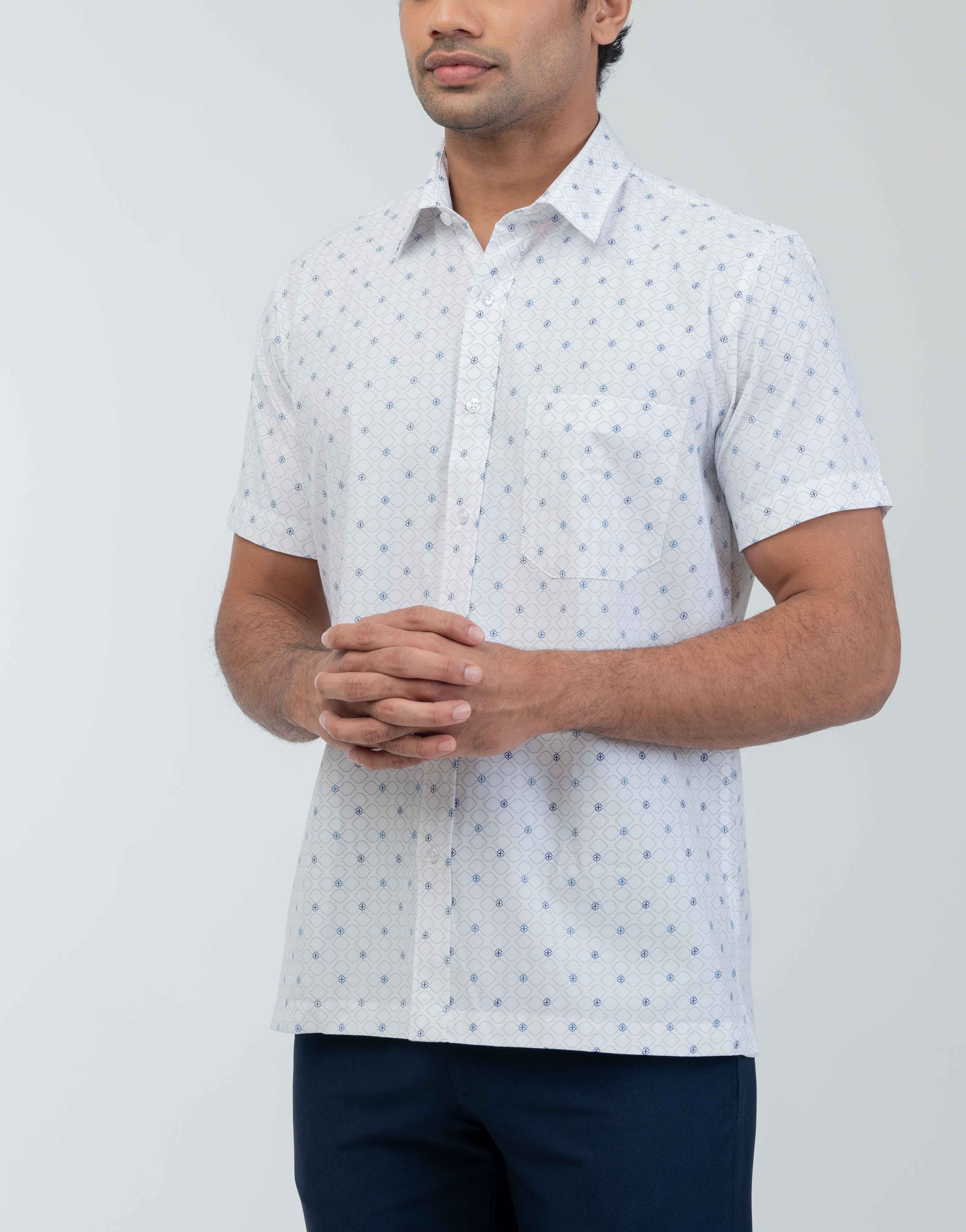 Ebony Casuals Regular Fit Printed Short Sleeve Men