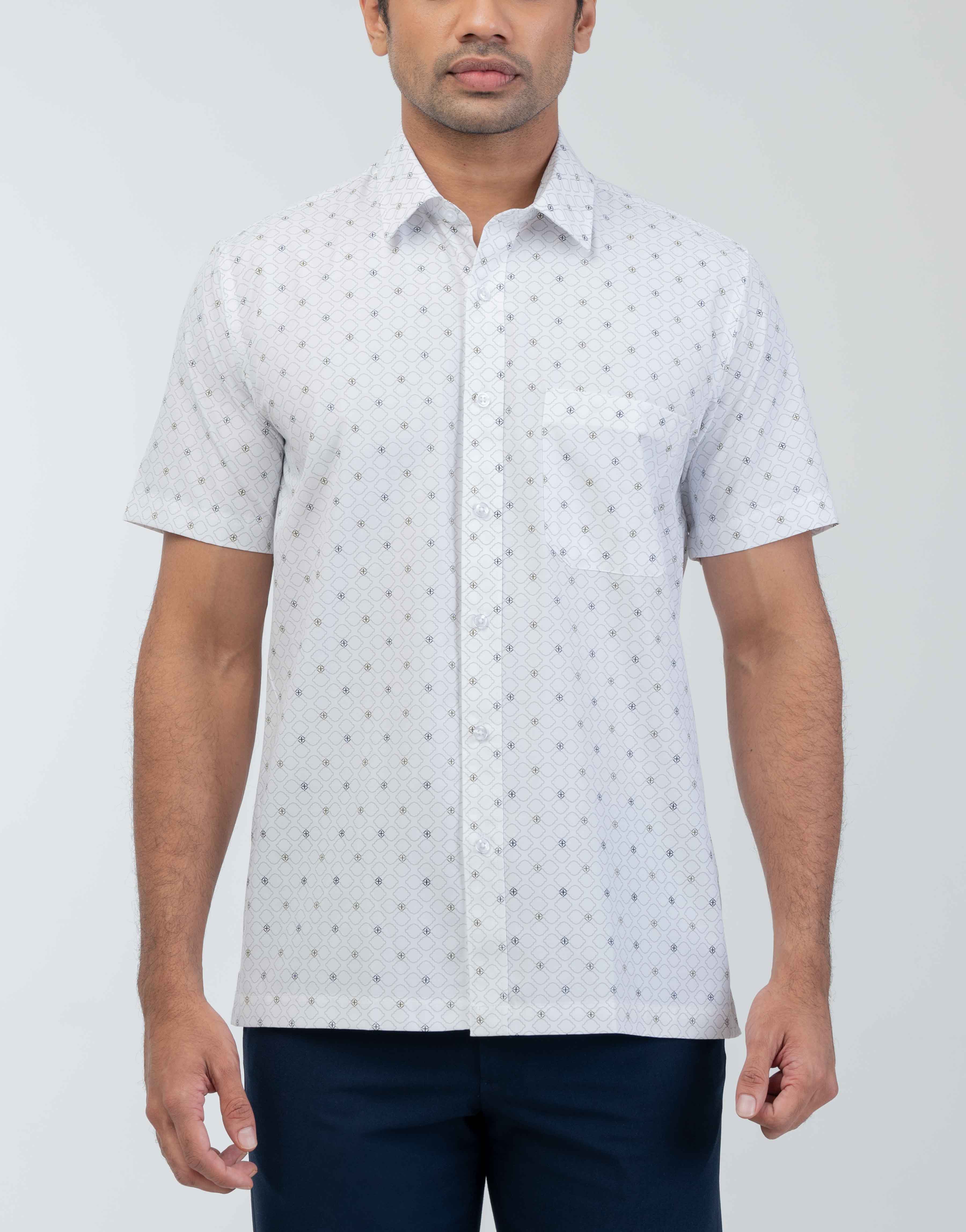 Ebony Casuals Regular Fit Printed Short Sleeve Men