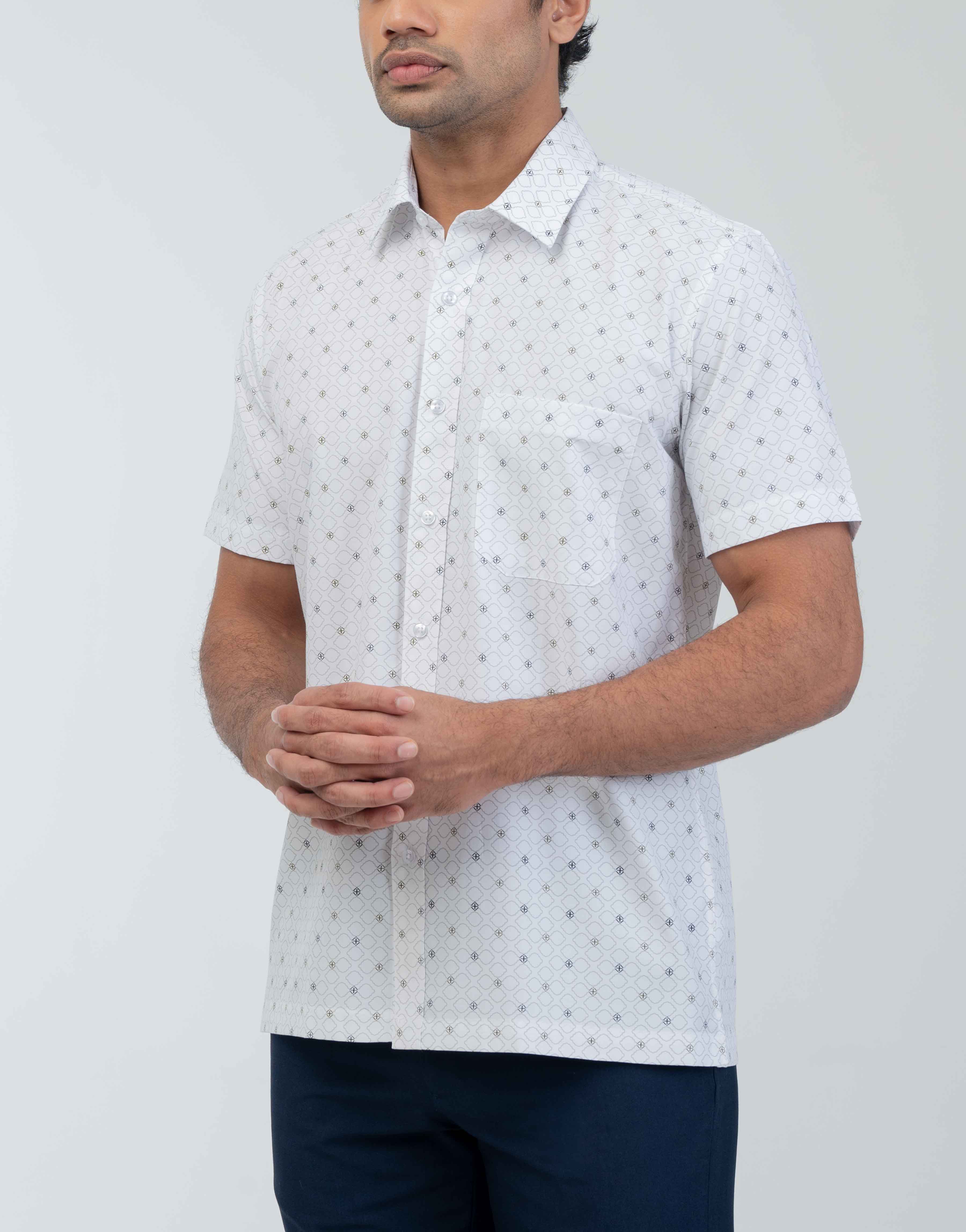 Ebony Casuals Regular Fit Printed Short Sleeve Men