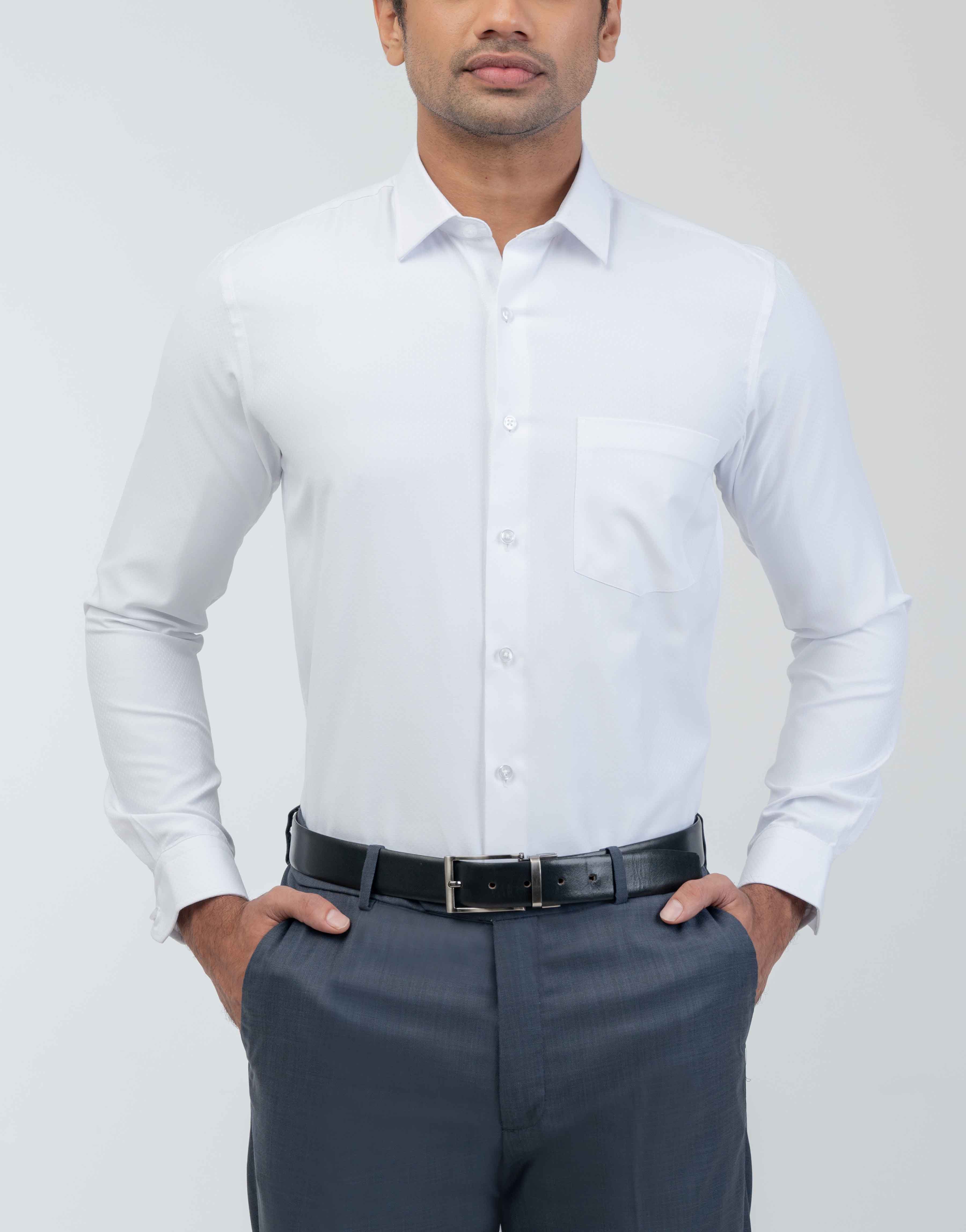 Vantage Uber Sartorial Collection Slim Fit Long Sleeve Shirt Cotton Spandex Dobby Fabric Men's Fashion Shirt