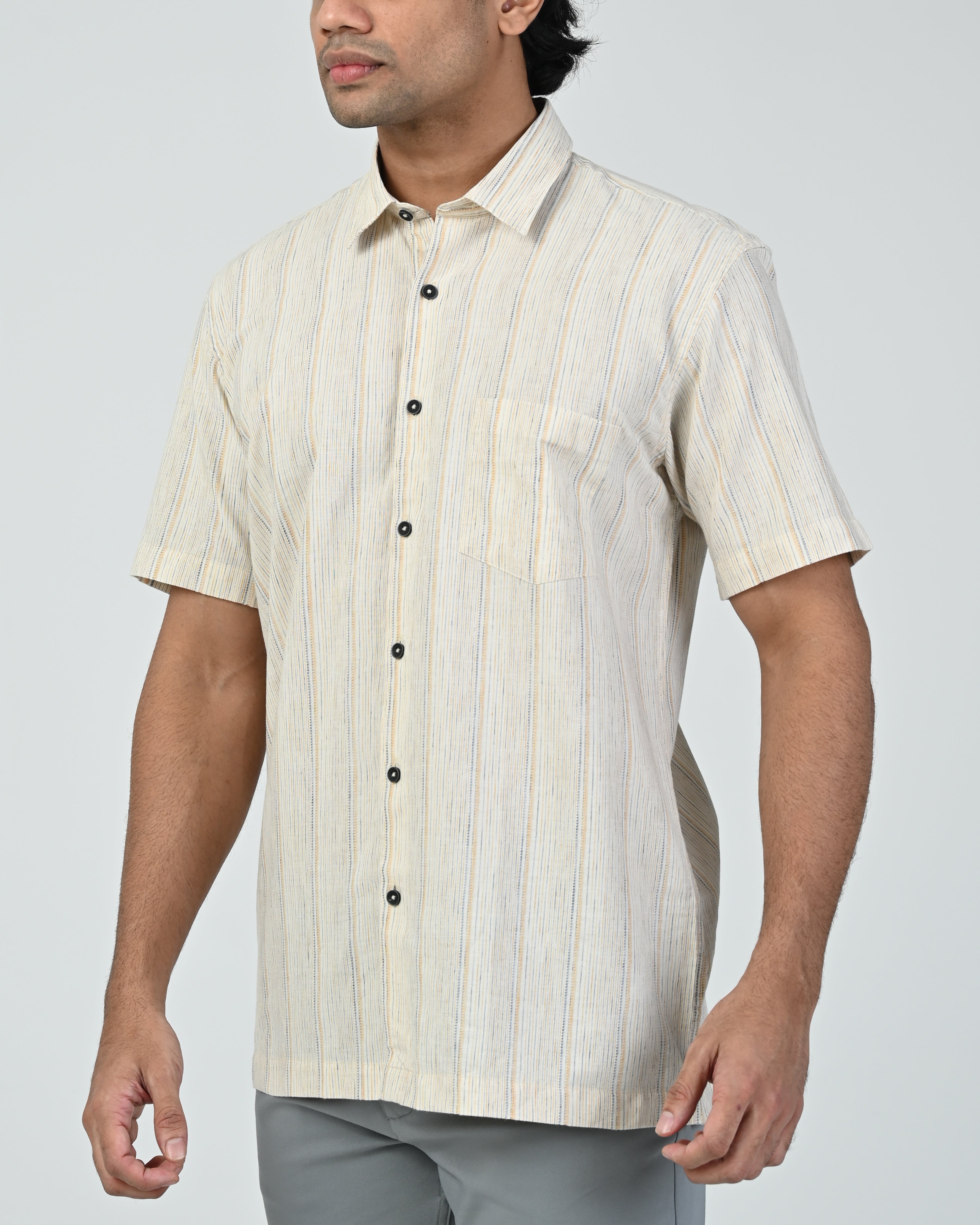 Ebony Casuals Regular Fit Long Sleeve Dobby Mens Shirt