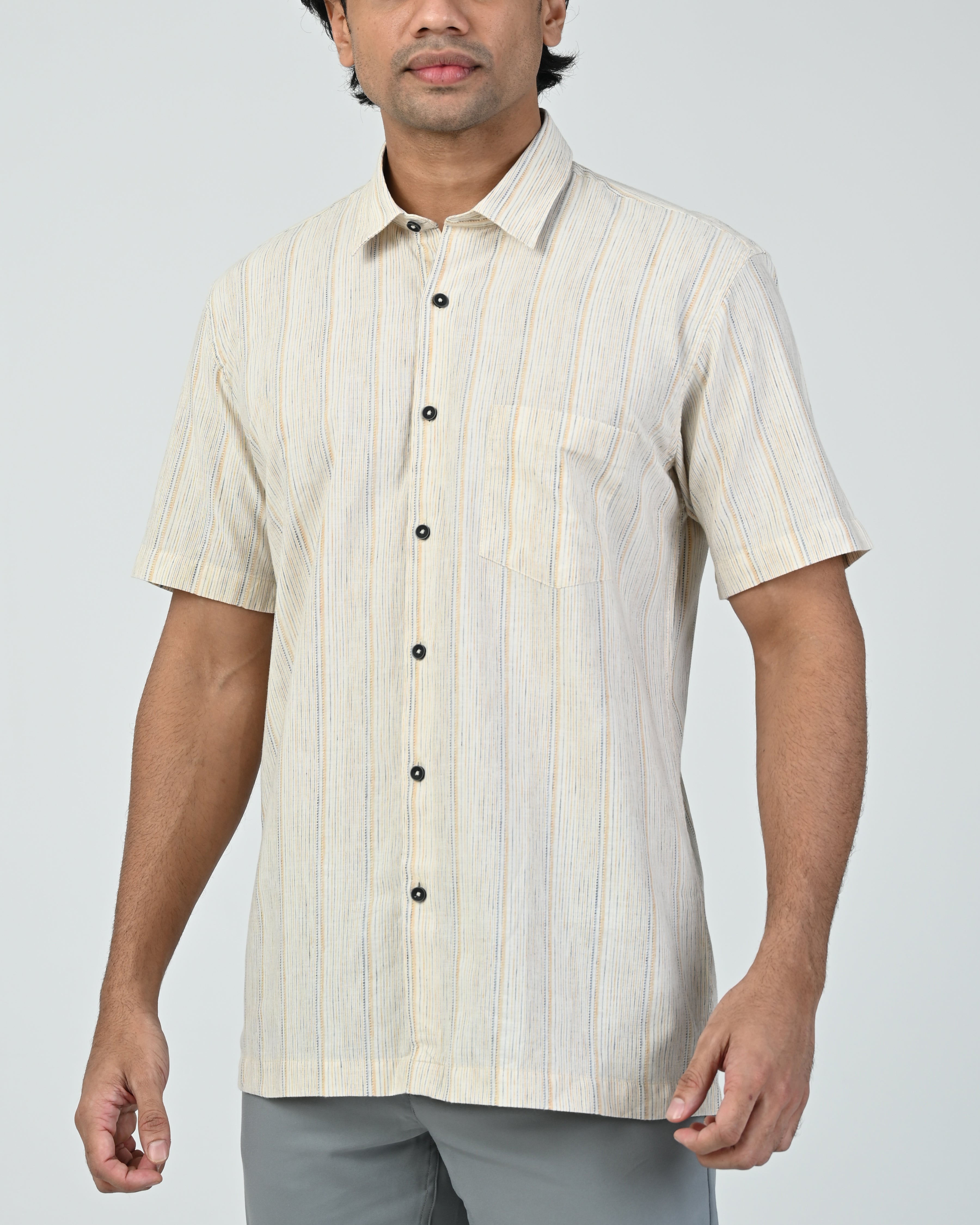 Ebony Casuals Regular Fit Long Sleeve Dobby Mens Shirt