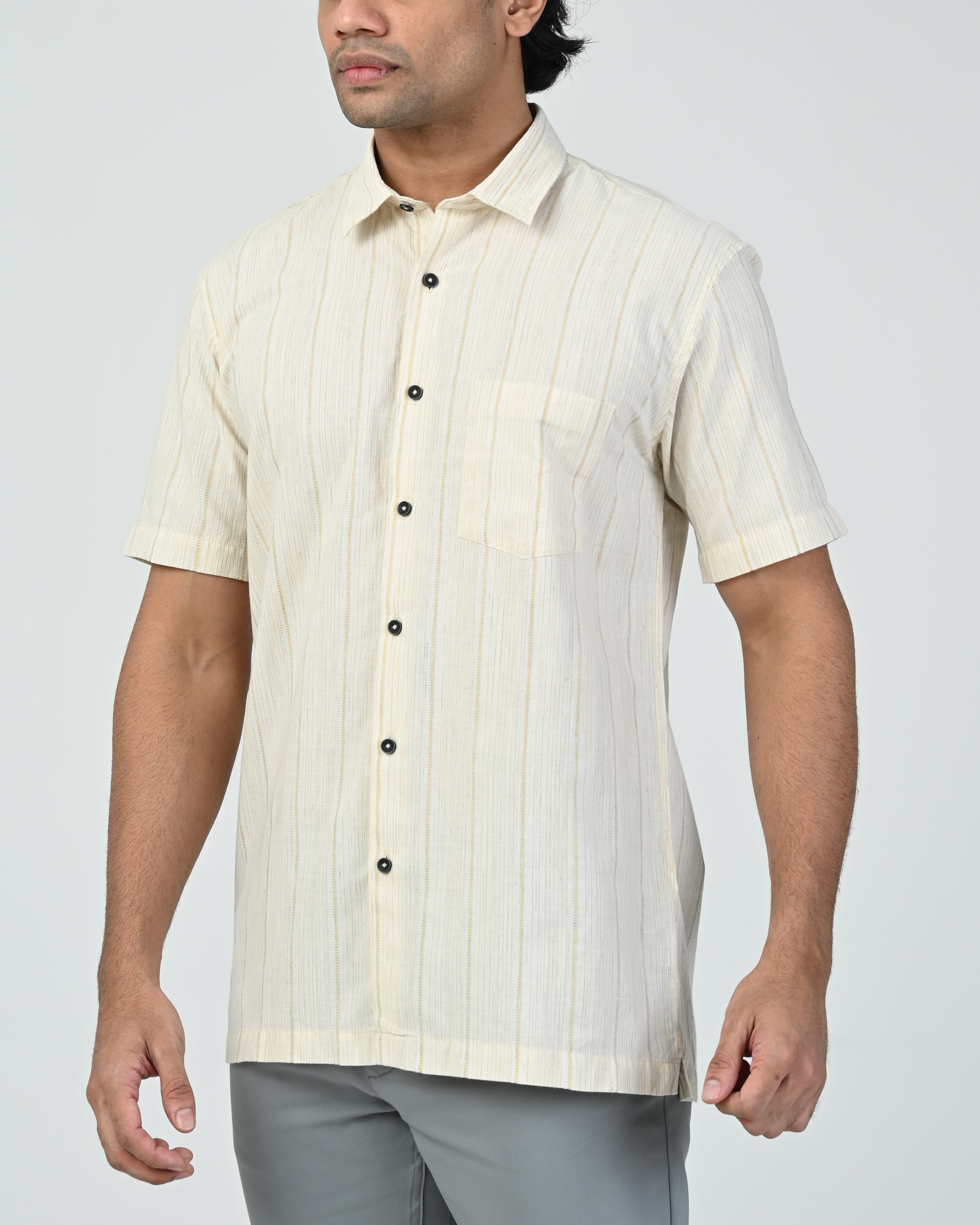 Ebony Casuals Regular Fit Long Sleeve Dobby Mens Shirt