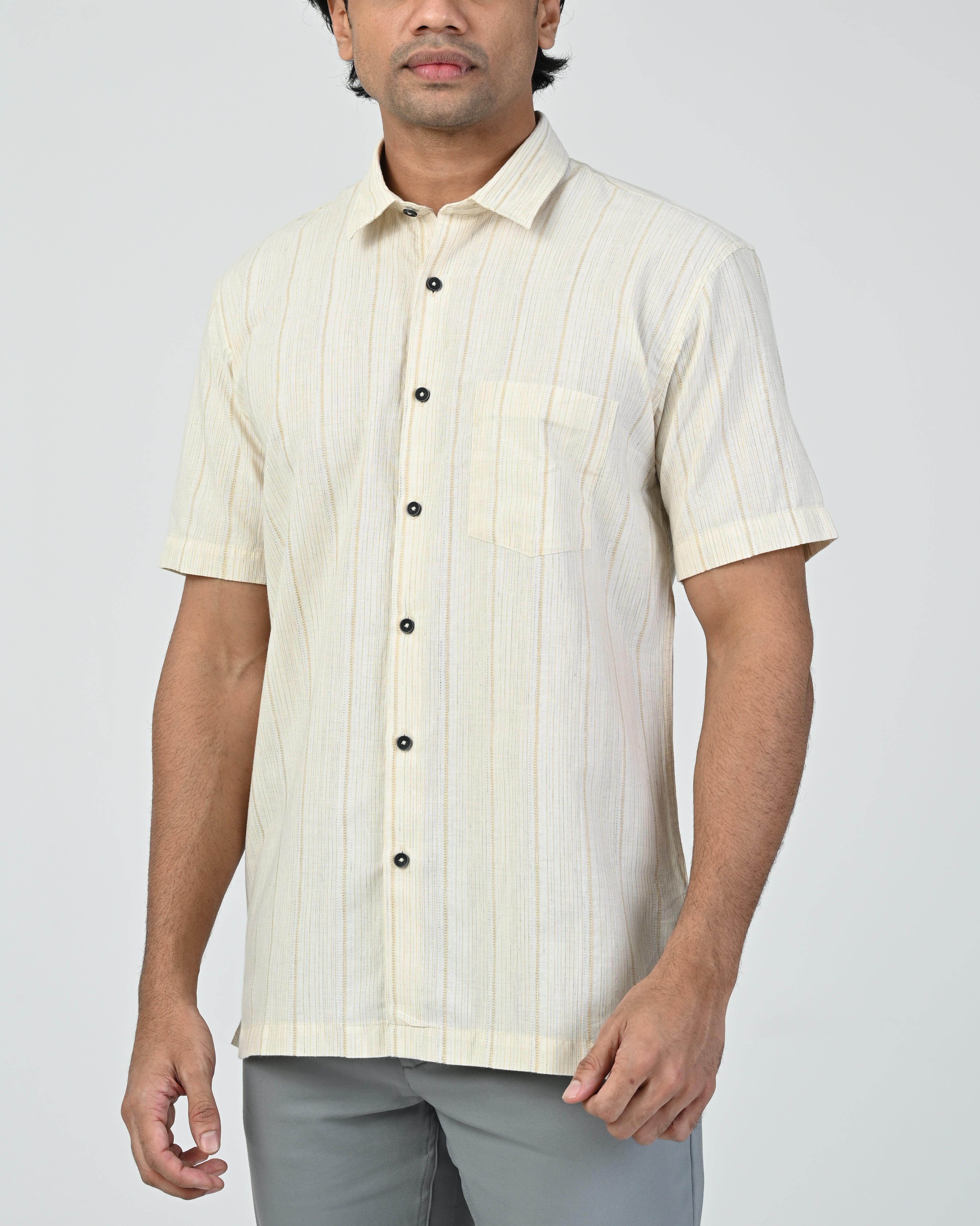 Ebony Casuals Regular Fit Long Sleeve Dobby Mens Shirt