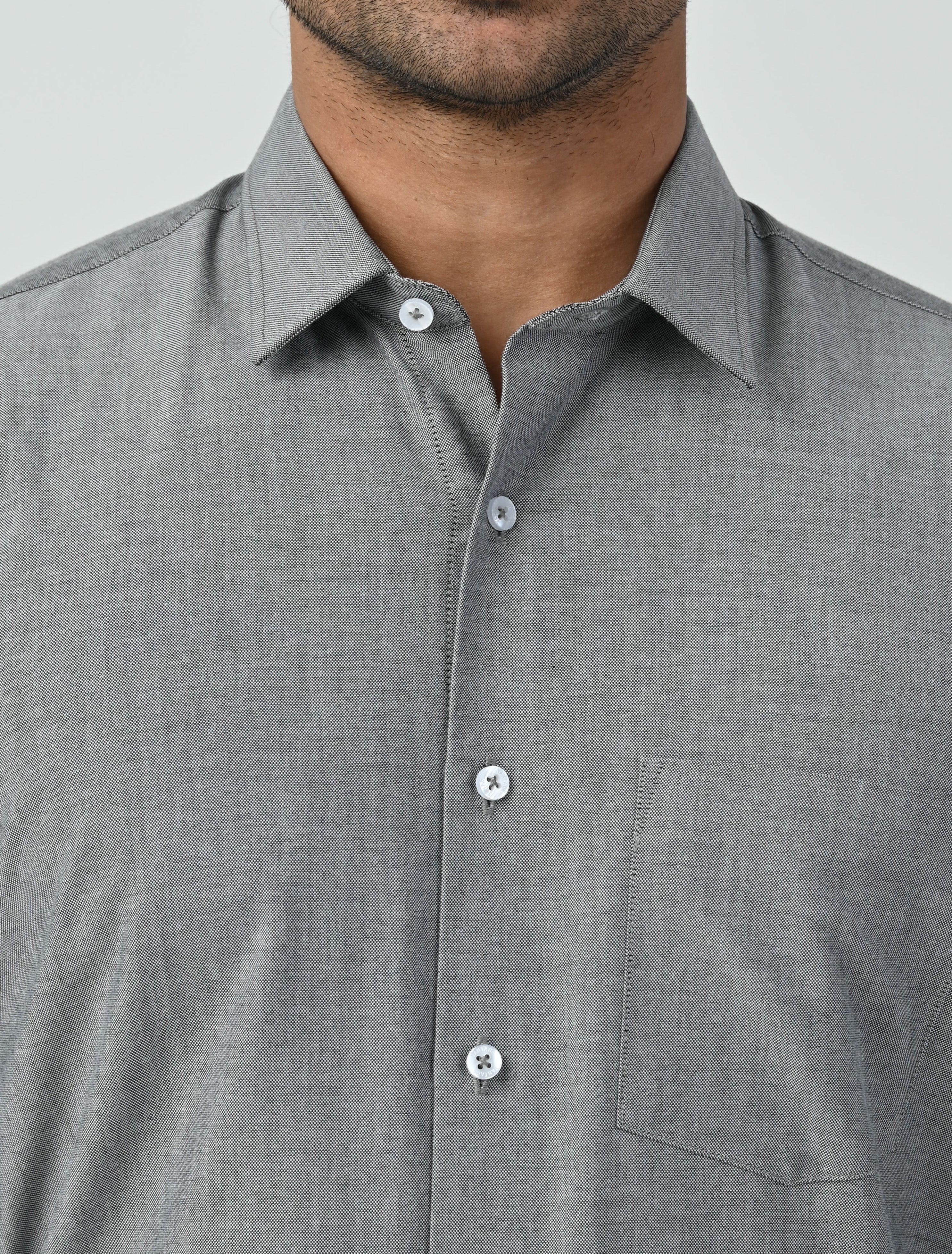 Vantage Blue Slim Fit Long Sleeve Oxford Men's Fashion Shirt