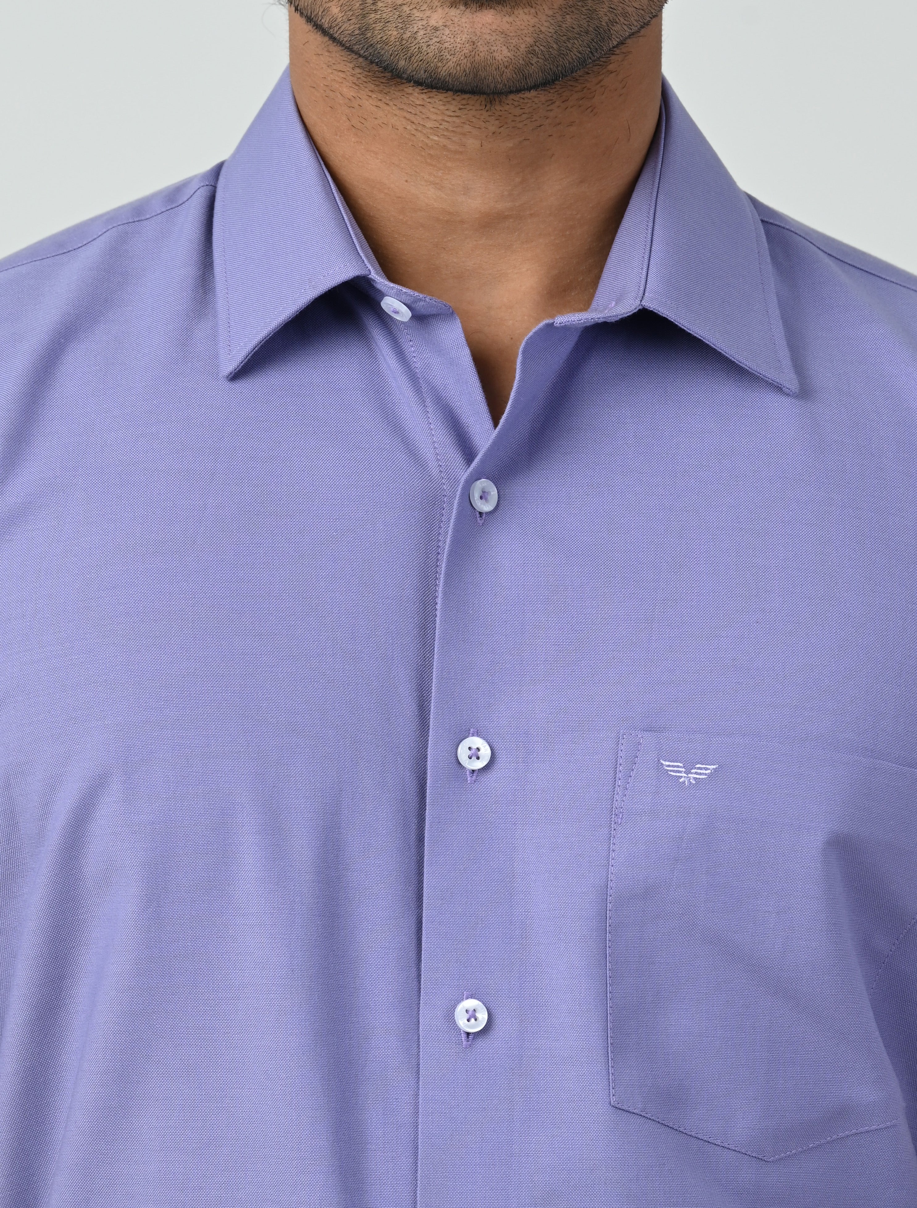 Vantage Blue Regular Fit Short Sleeve Oxford Men's Fashion Shirt