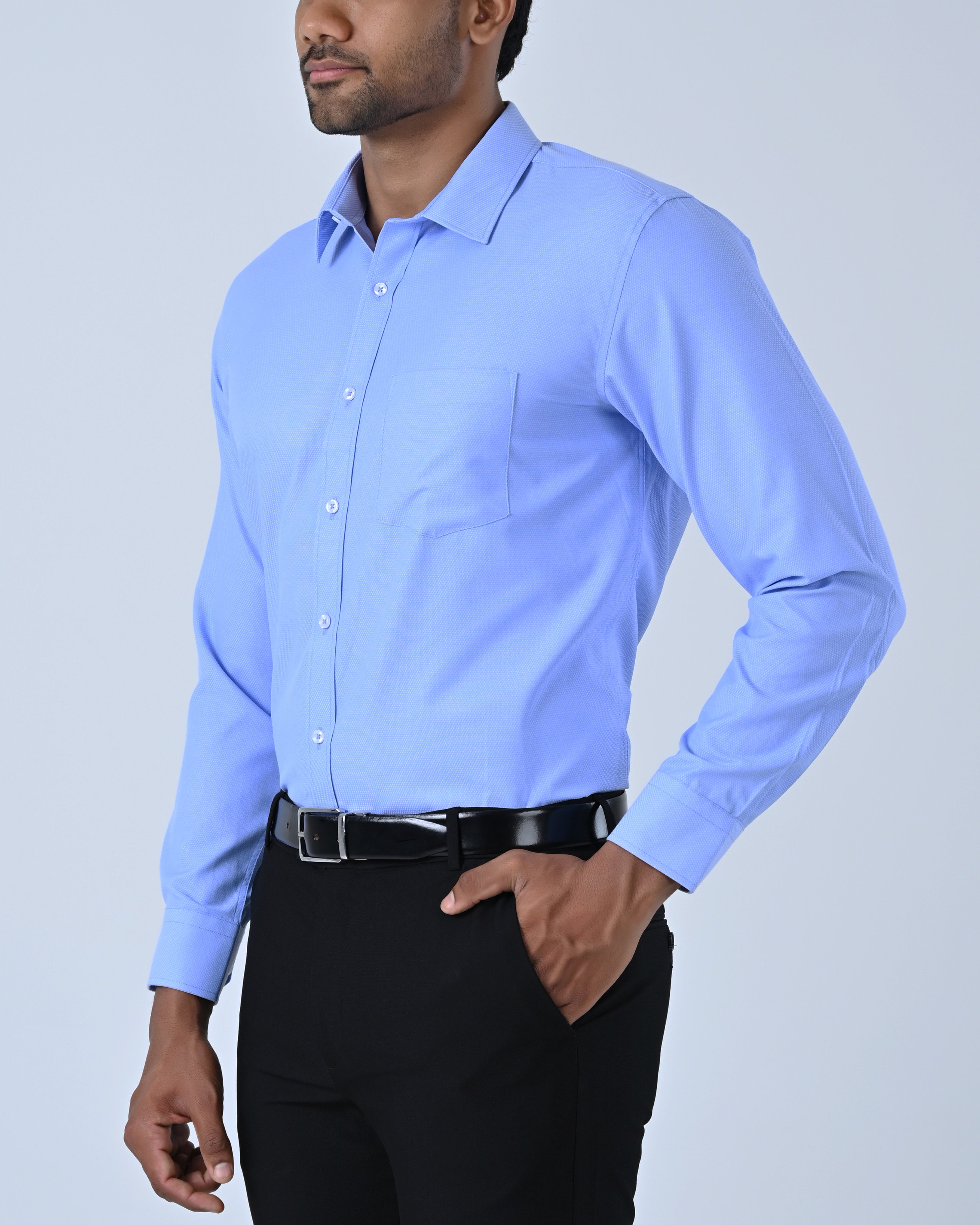 Vantage Business Regular Fit Long Sleeve Dobby Mens Shirt