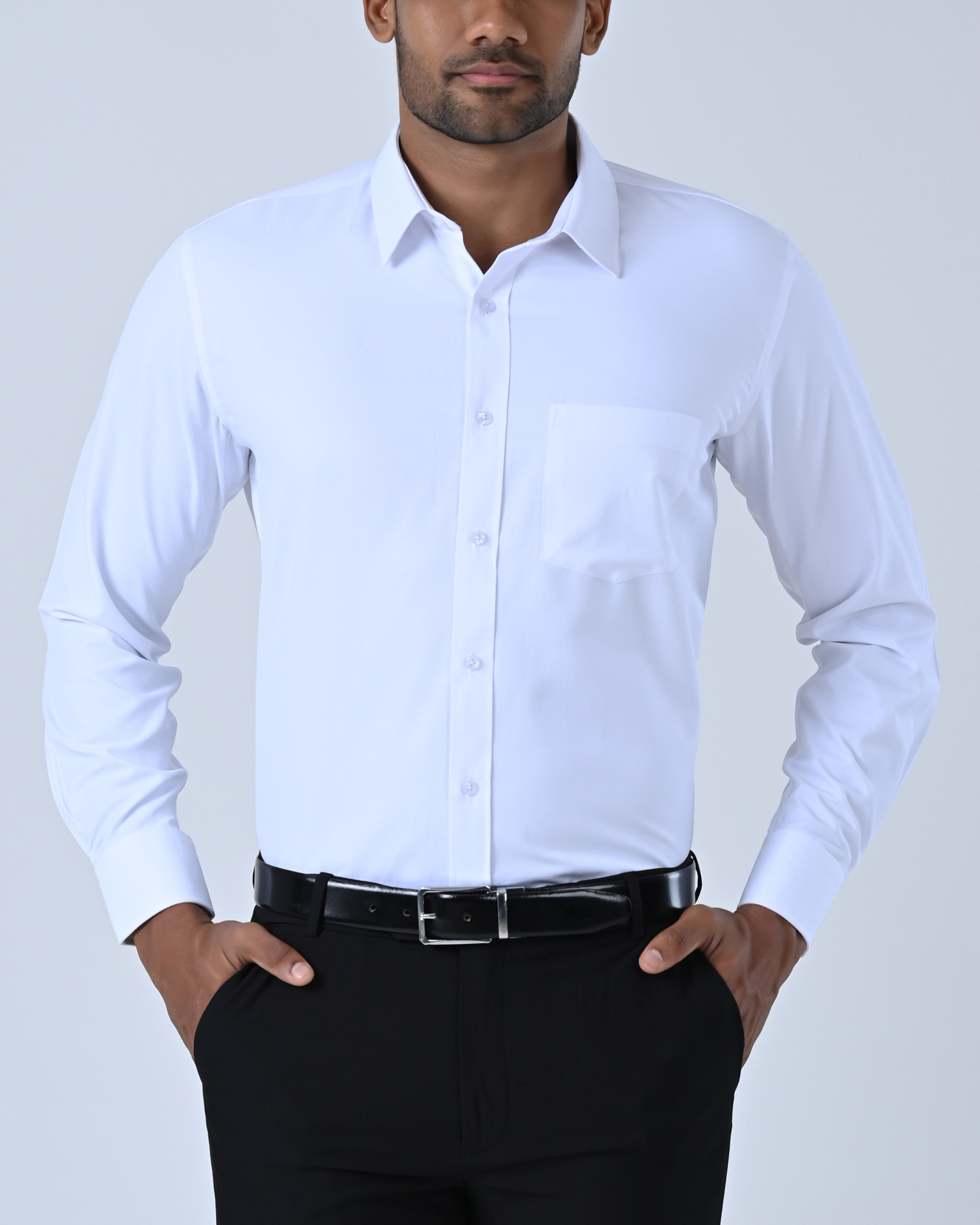 Vantage Business Regular Fit Long Sleeve Dobby Mens Shirt