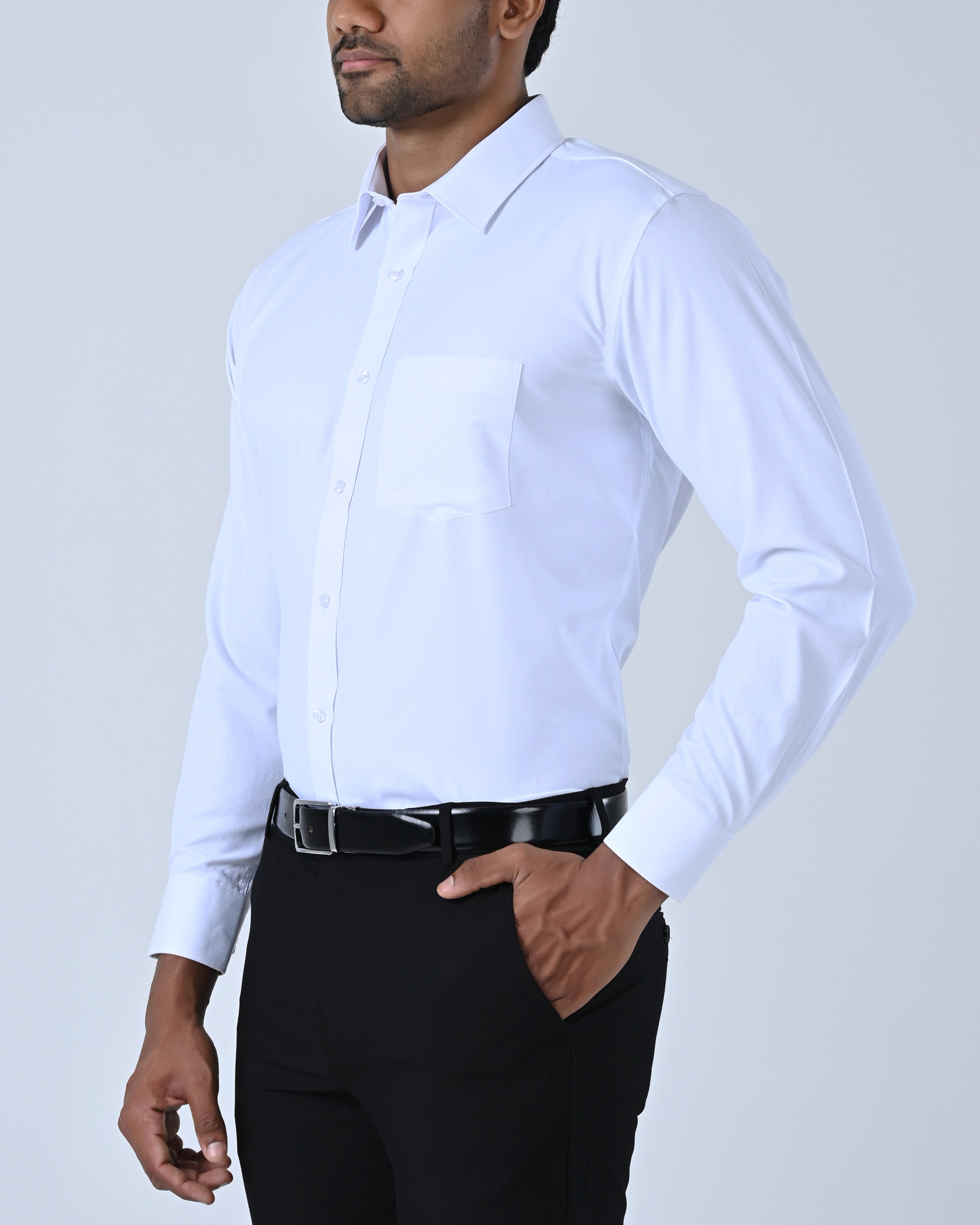 Vantage Business Regular Fit Long Sleeve Dobby Mens Shirt