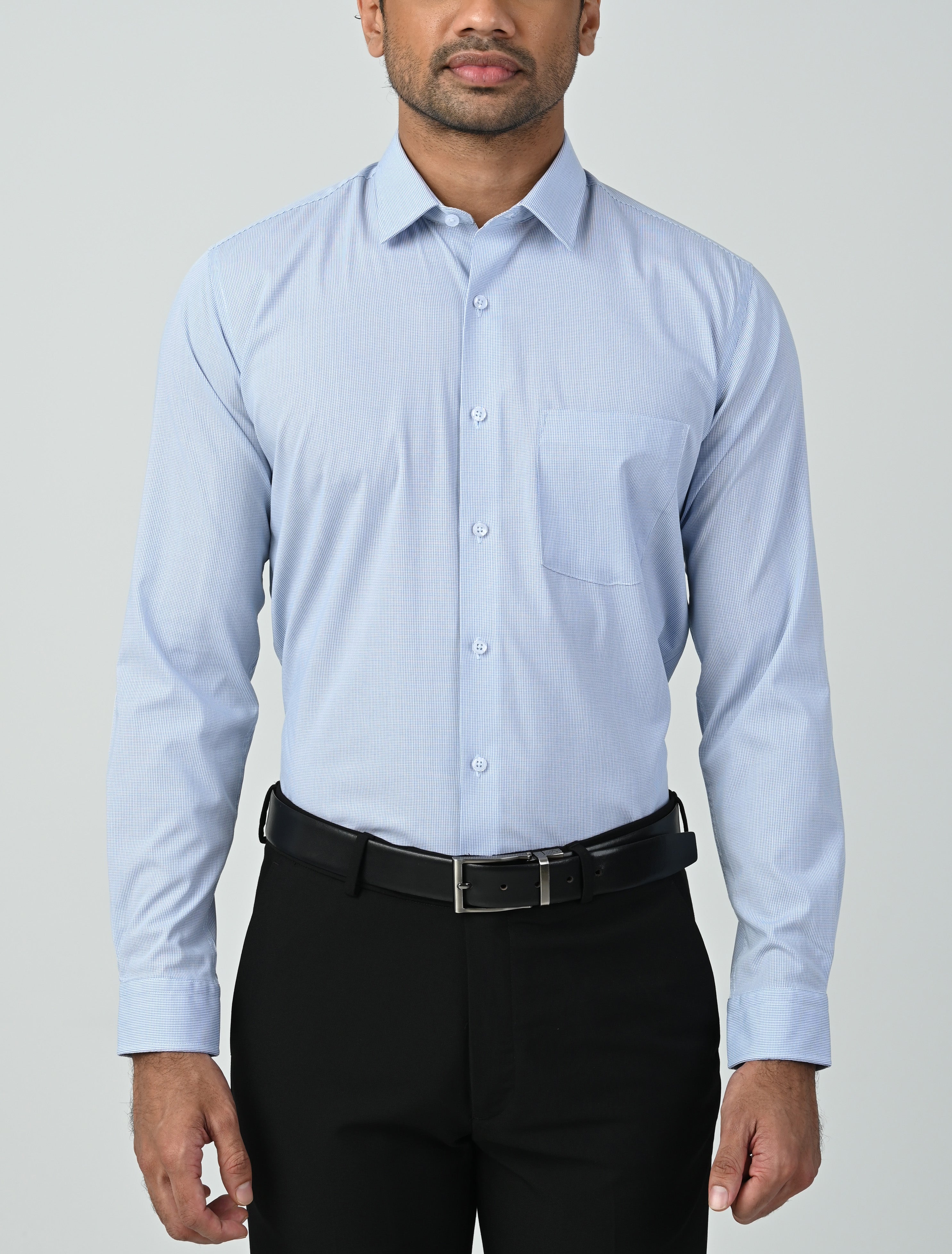 Vantage Uber Slim Fit  Long Sleeve Modal fabric Micro Check Men's Fashion Shirt