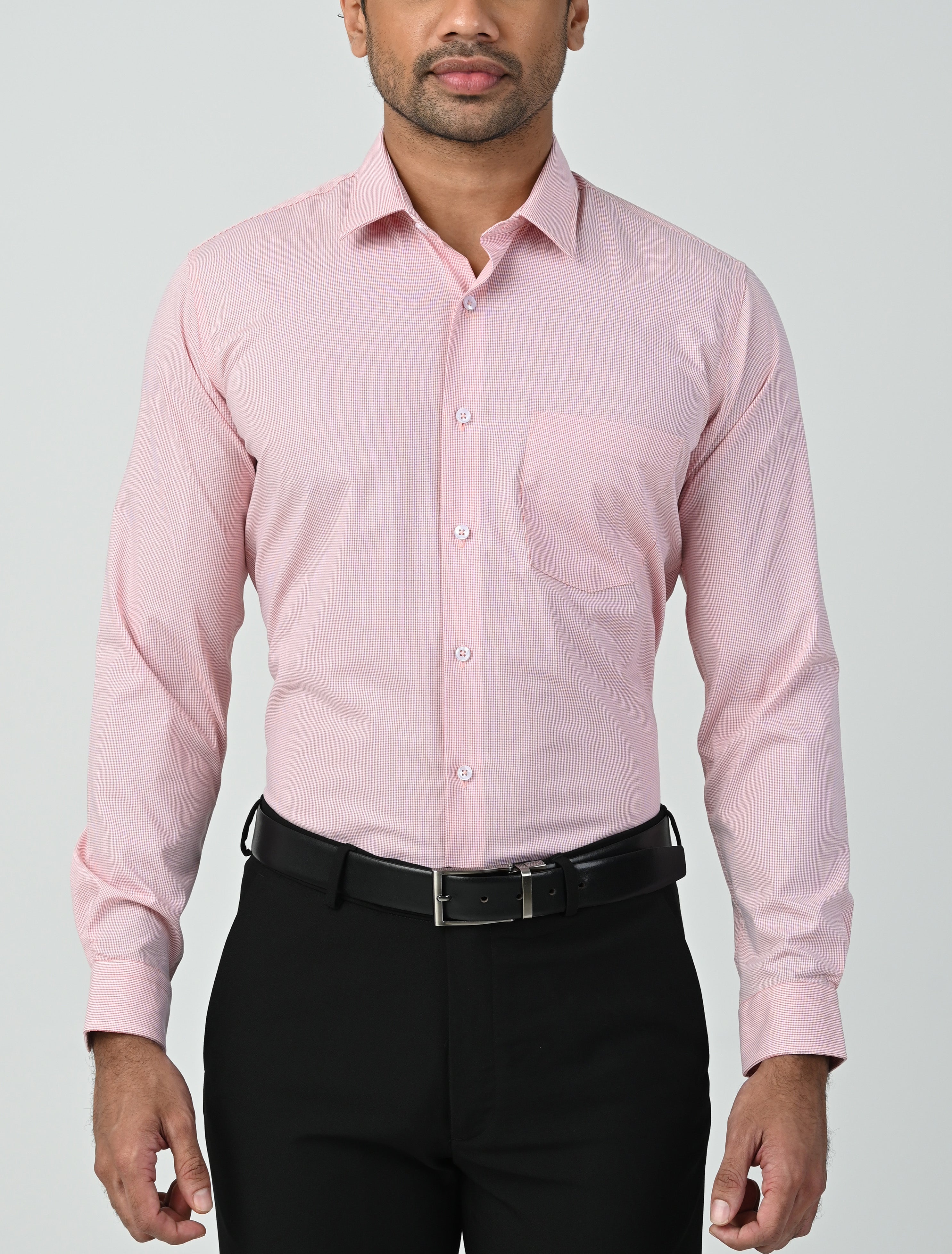 Vantage Uber Slim Fit  Long Sleeve Modal fabric Micro Check Men's Fashion Shirt