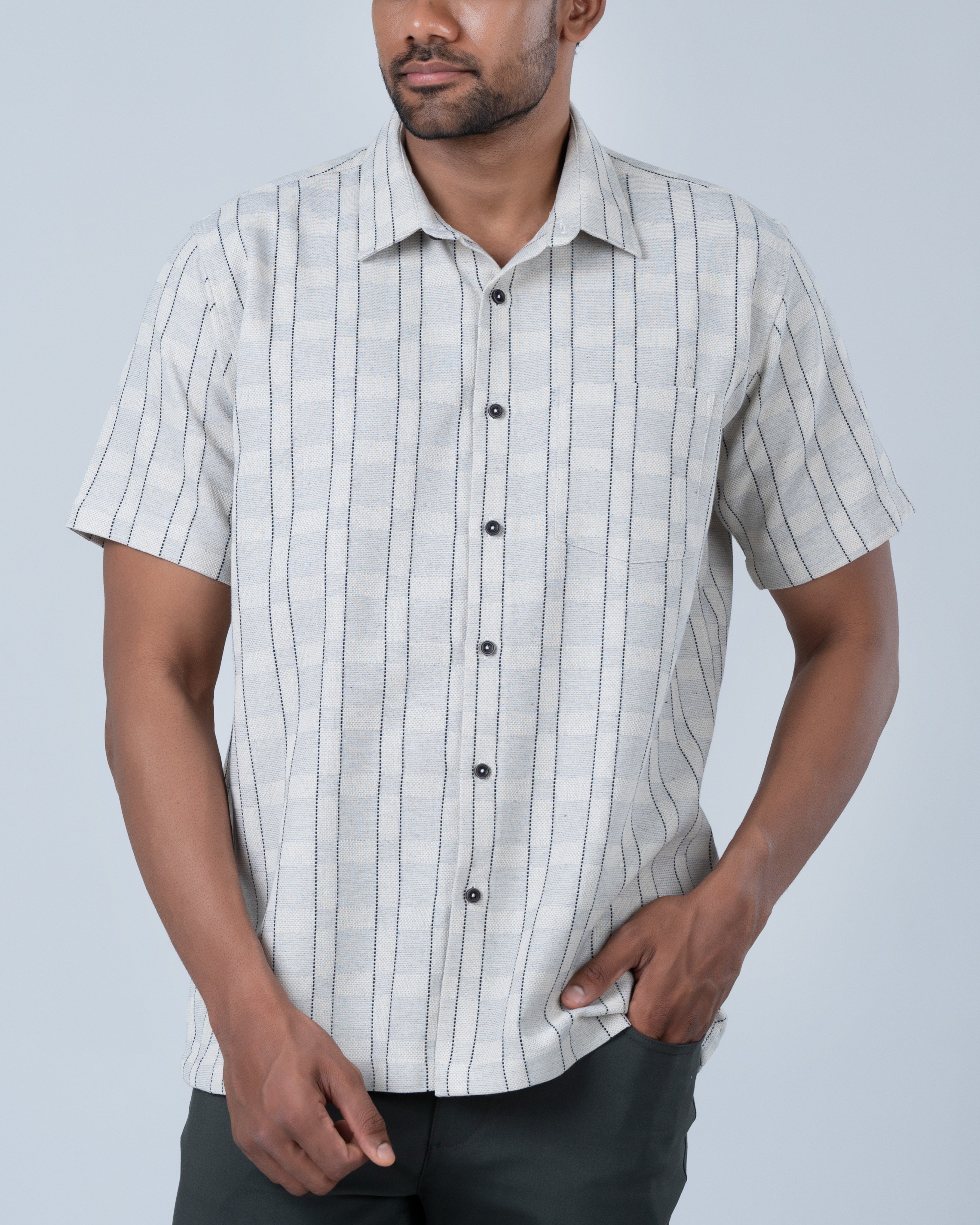 Vantage Casual Regular Fit Short Sleeve Cotton Men’s Shirt