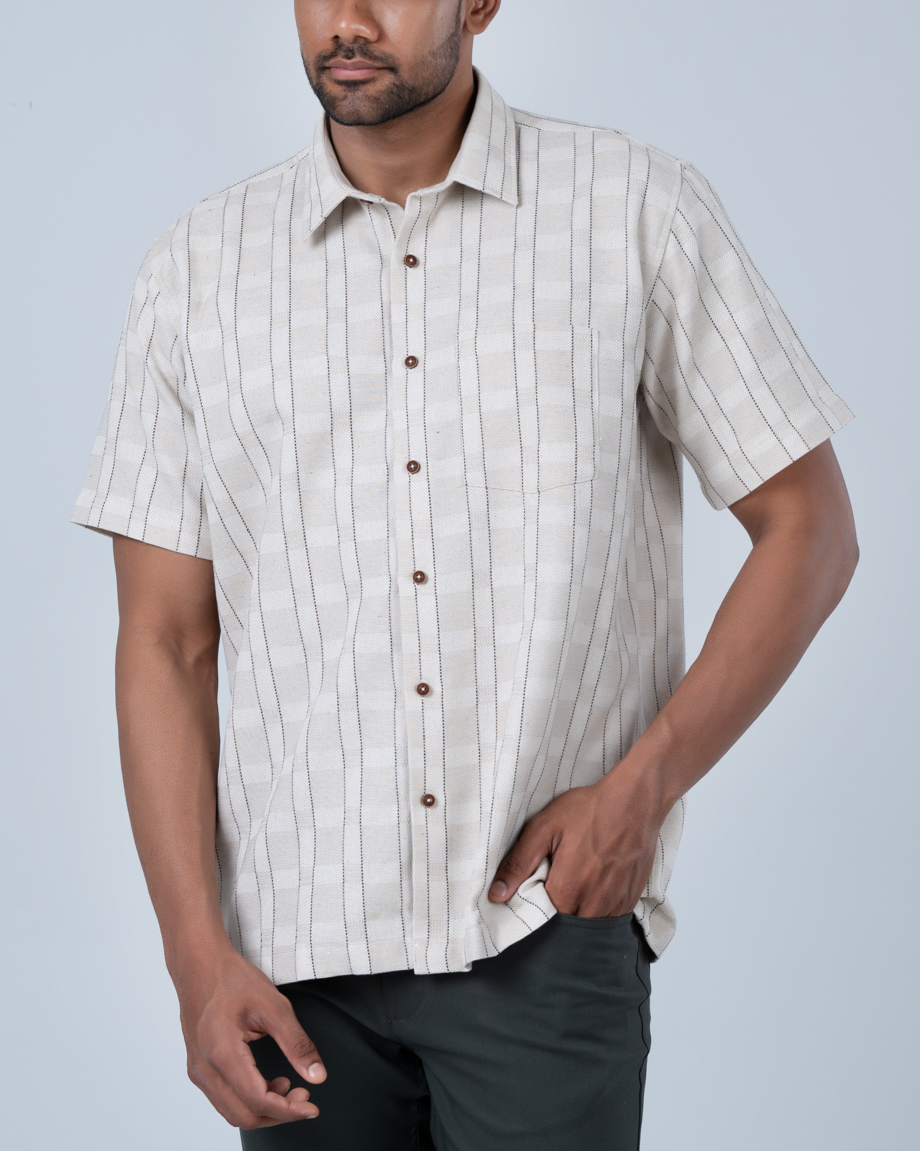 Vantage Casual Regular Fit Short Sleeve Cotton Men’s Shirt