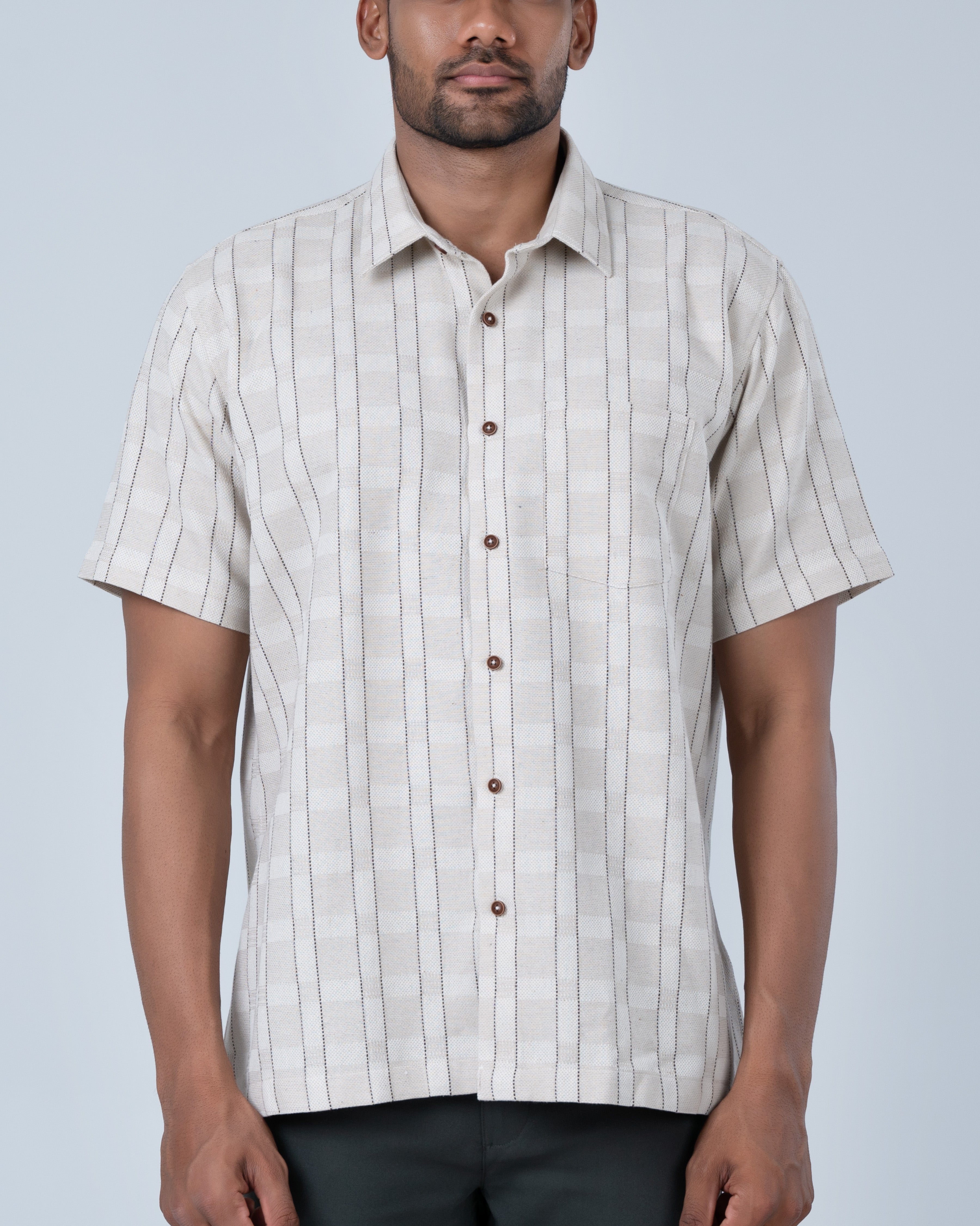 Vantage Casual Regular Fit Short Sleeve Cotton Men’s Shirt