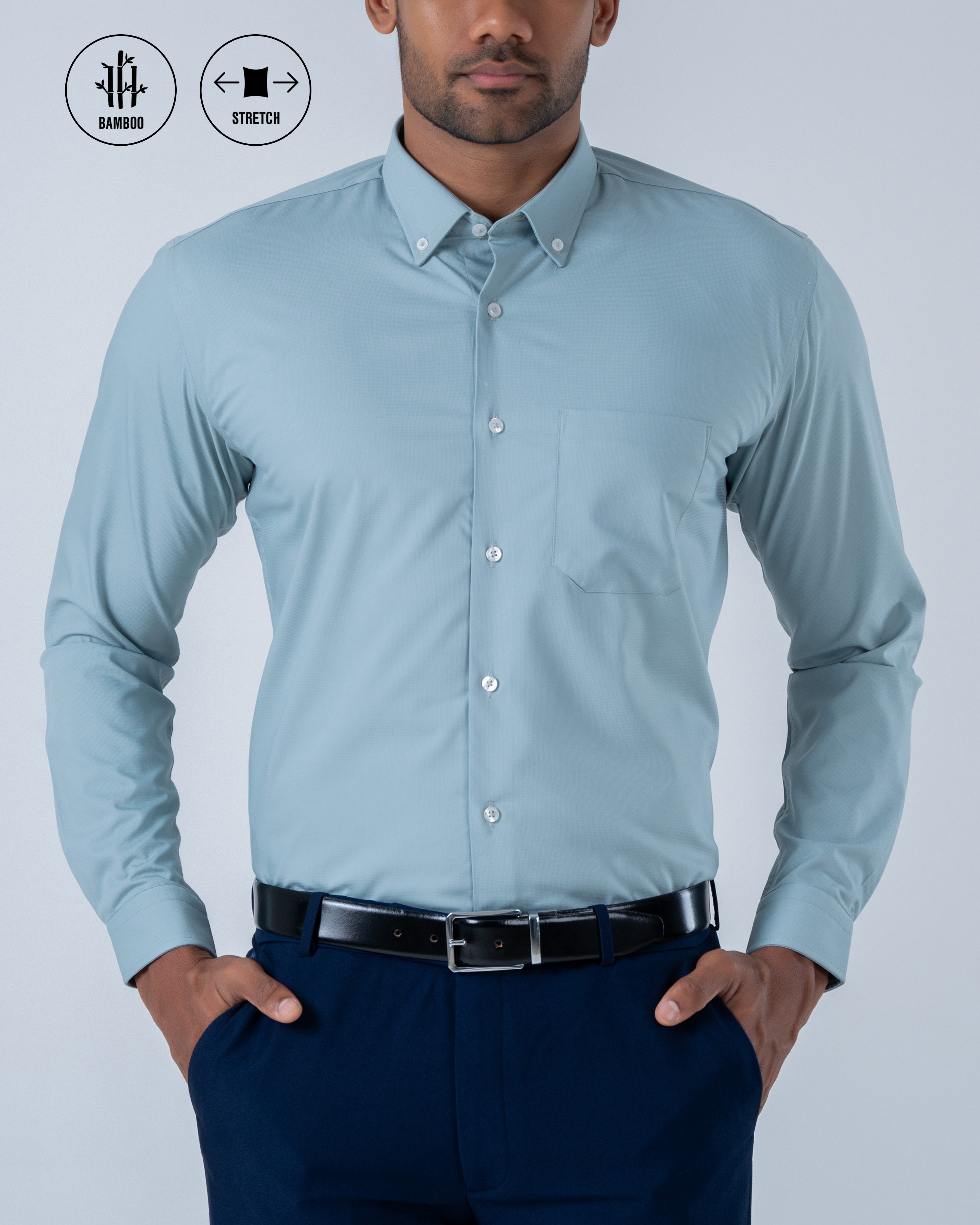 Vantage Uber Slim Fit Long Sleeve Bamboo Stretch Men’s Shirt