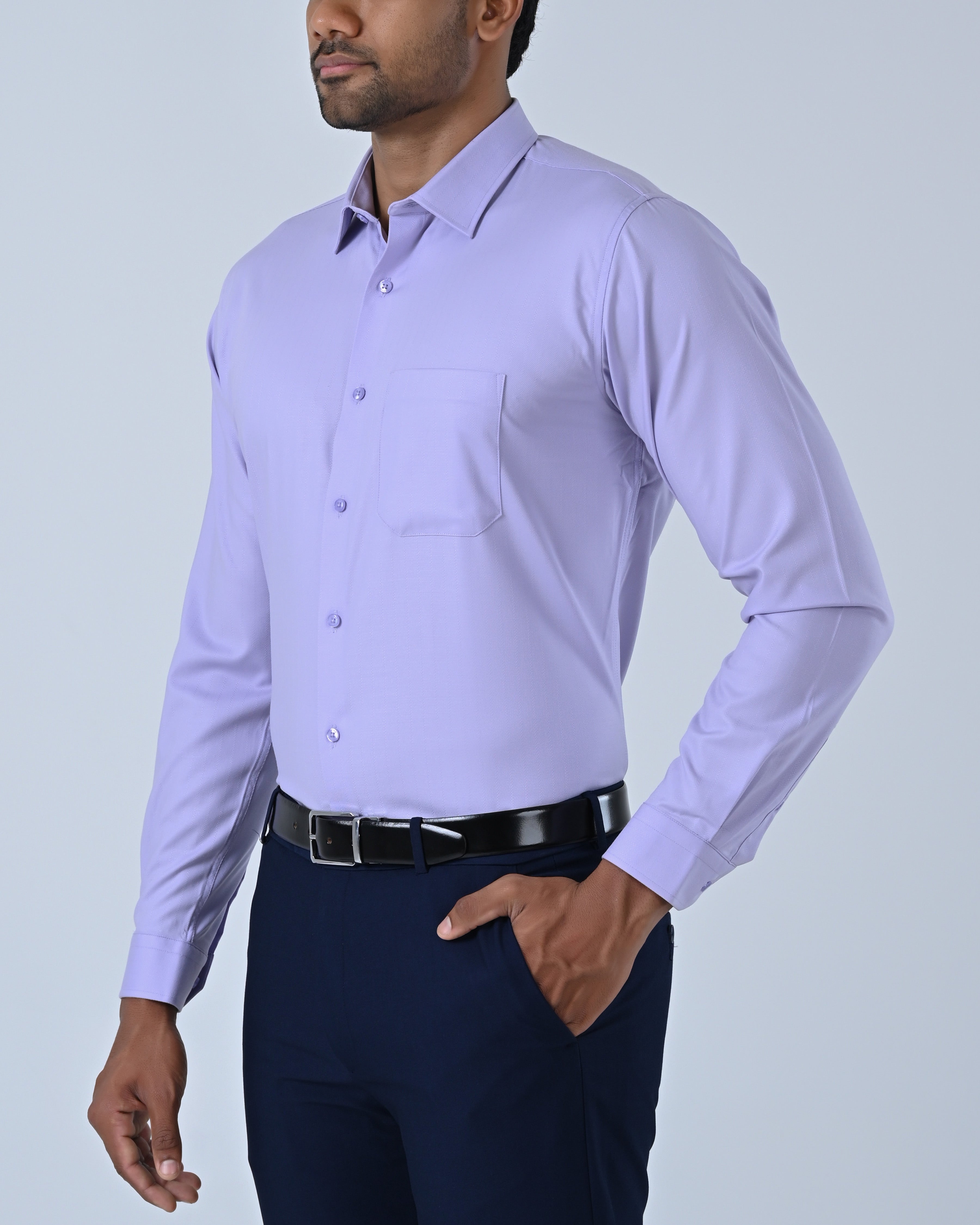 Vantage Blue Premium Bamboo Stretch Fabric Slim Fit Long Sleeve Men’s Shirt