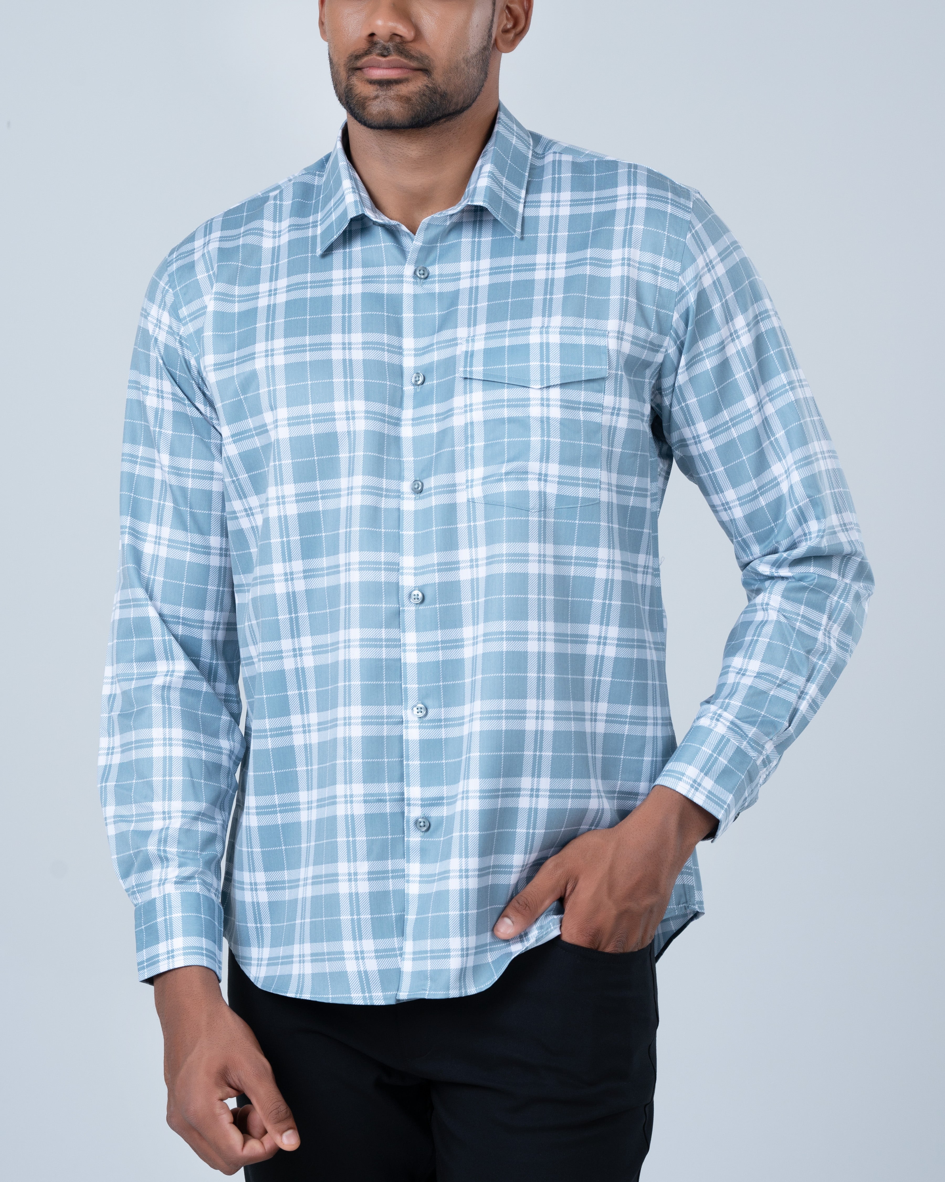 Vantage Casual Cotton Regular Fit Long Sleeve Men's Shirt