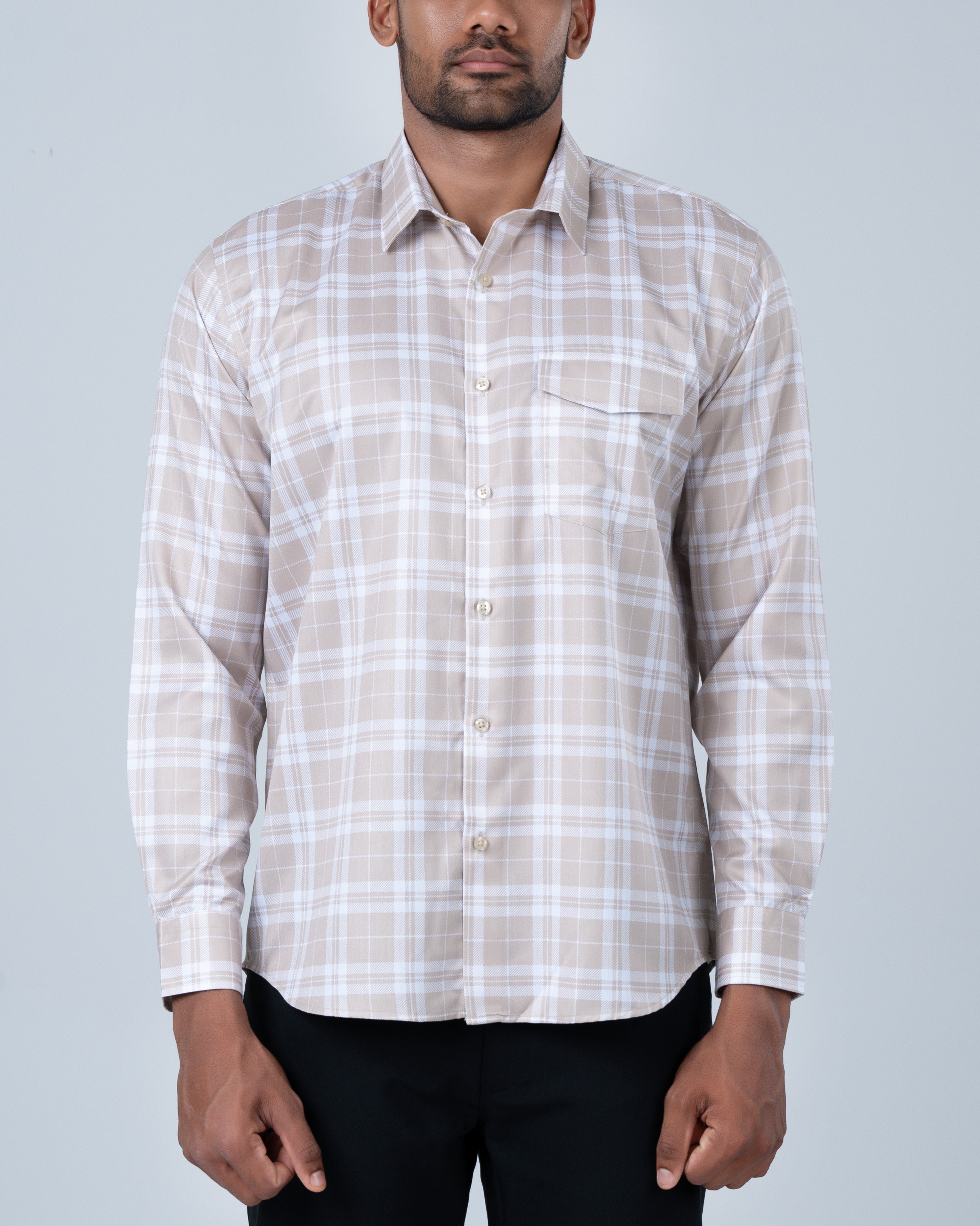 Vantage Casual Cotton Regular Fit Long Sleeve Men's Shirt