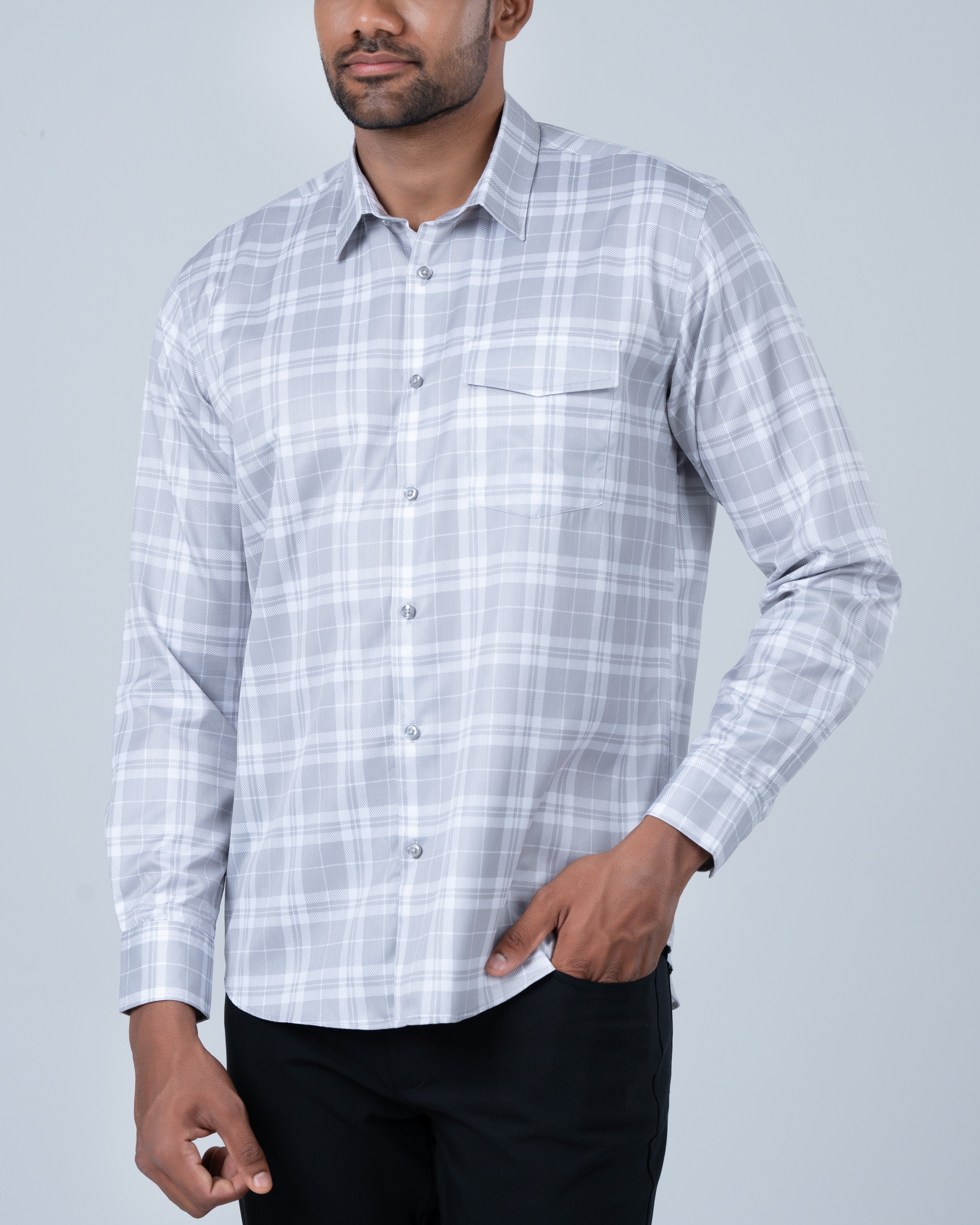 Vantage Casual Cotton Regular Fit Long Sleeve Men's Shirt