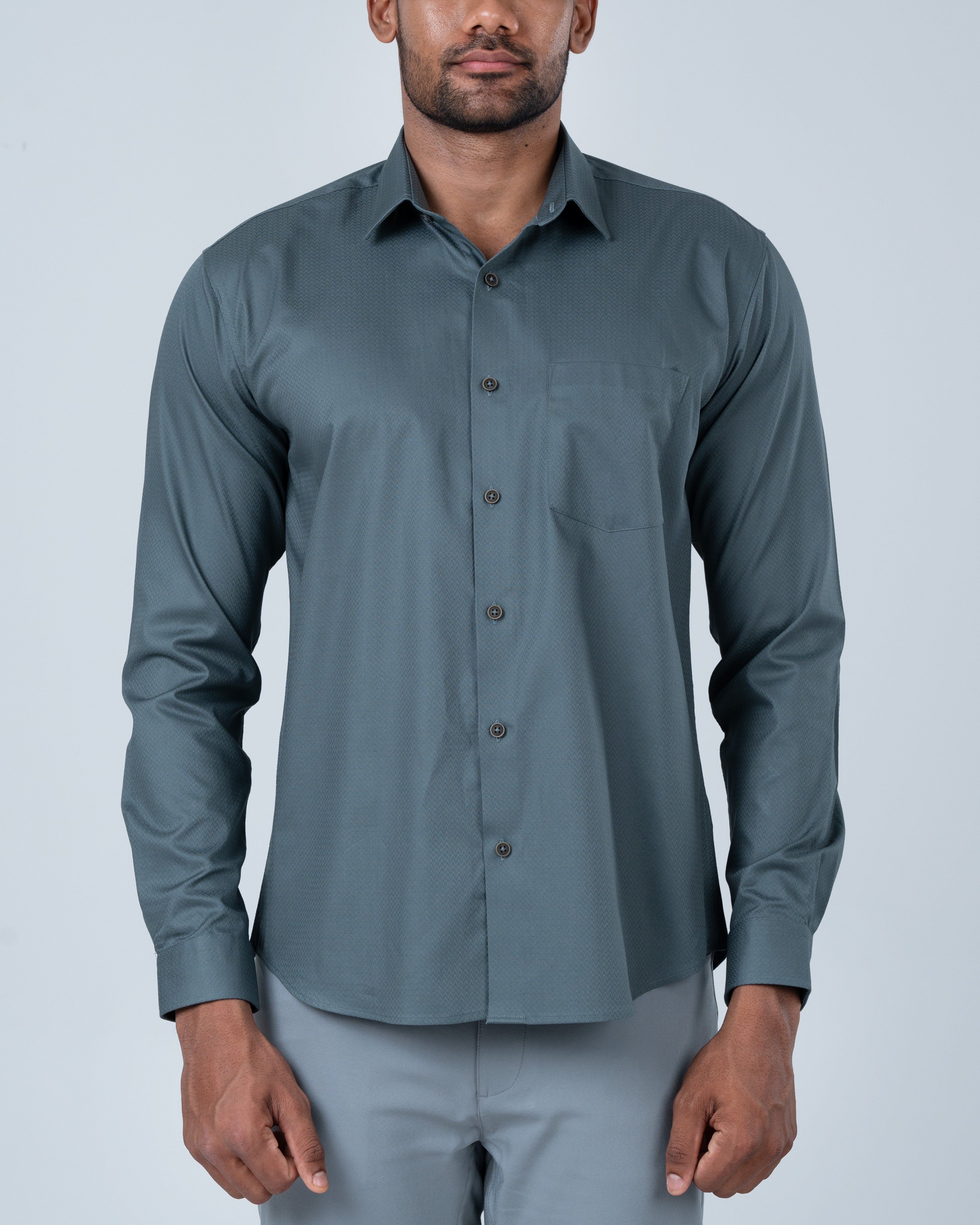 Vantage Ceremony 100% Cotton Dobby Slim Fit Long Sleeve Men's Shirt
