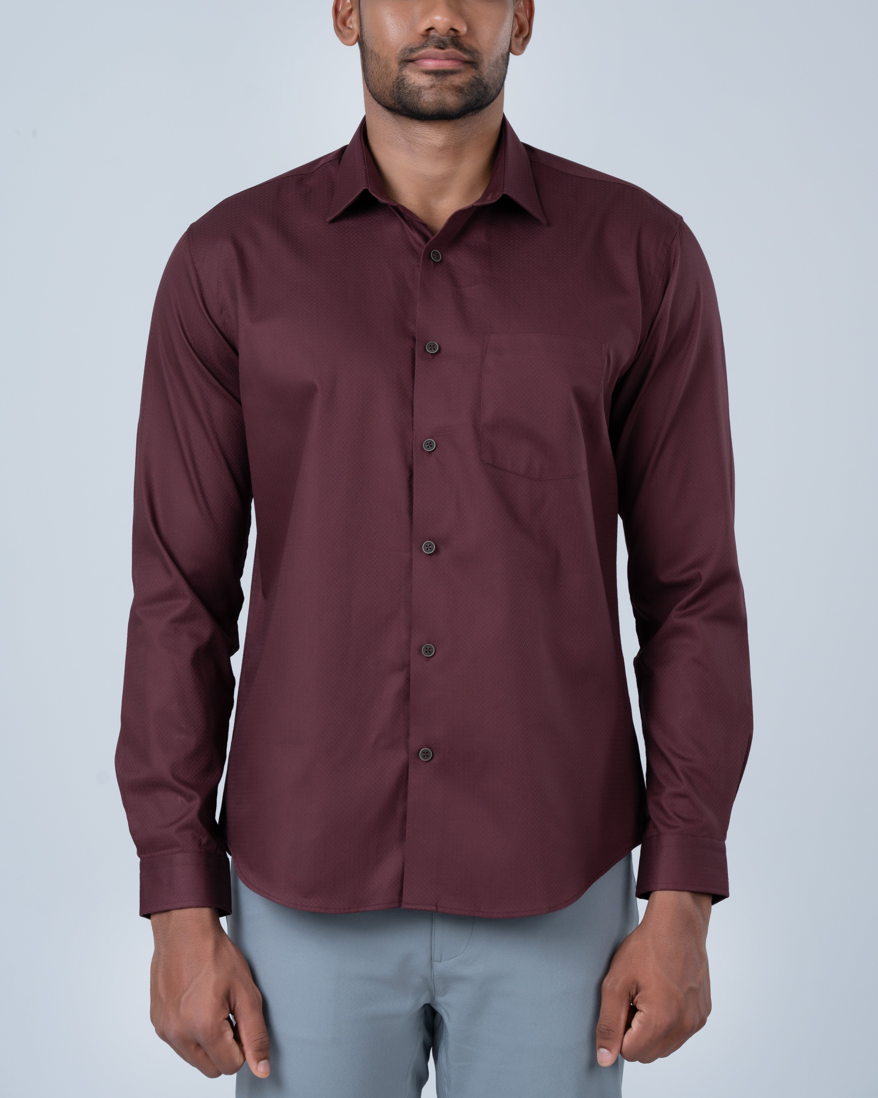 Vantage Ceremony 100% Cotton Dobby Slim Fit Long Sleeve Men's Shirt