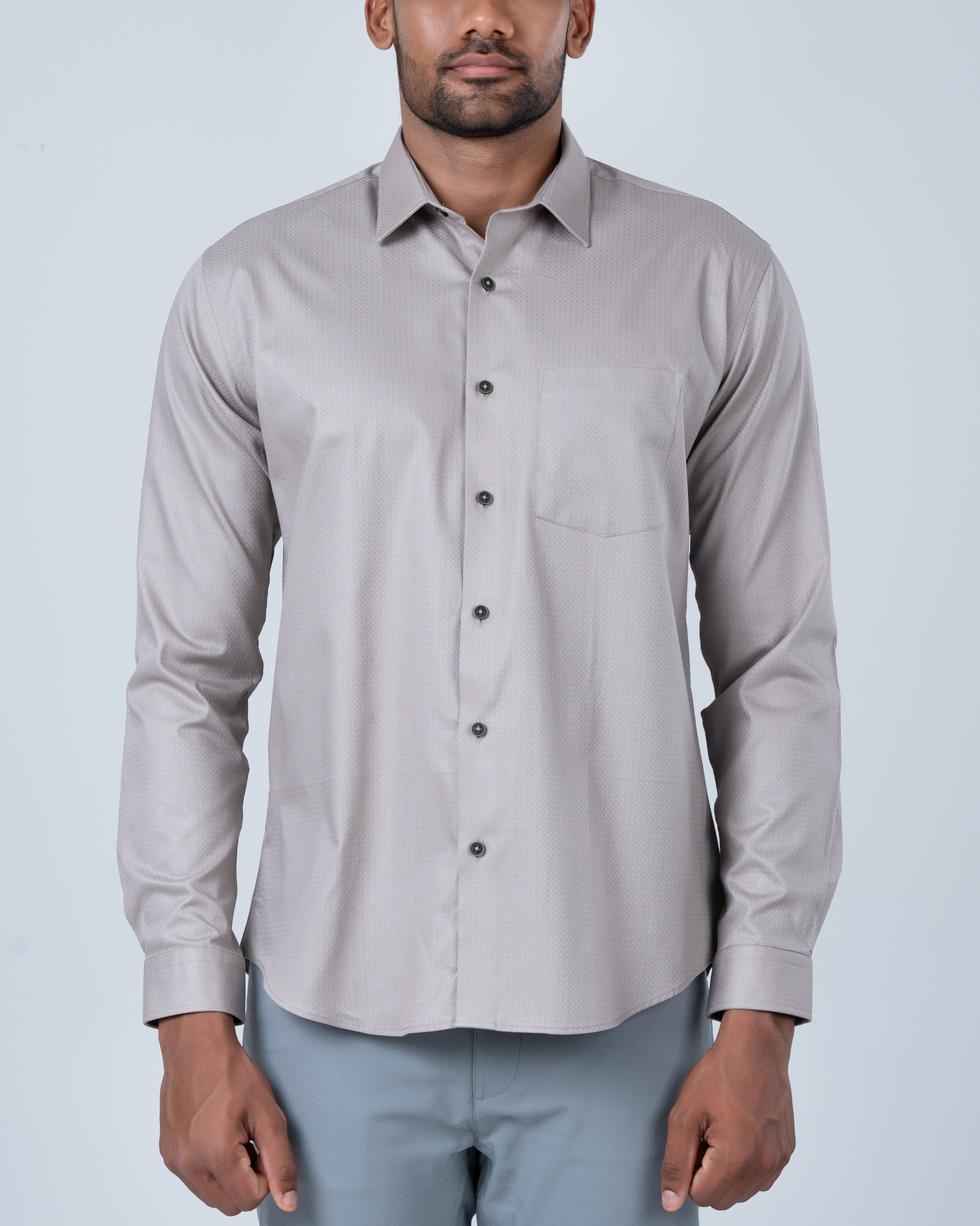 Vantage Ceremony 100% Cotton Dobby Slim Fit Long Sleeve Men's Shirt