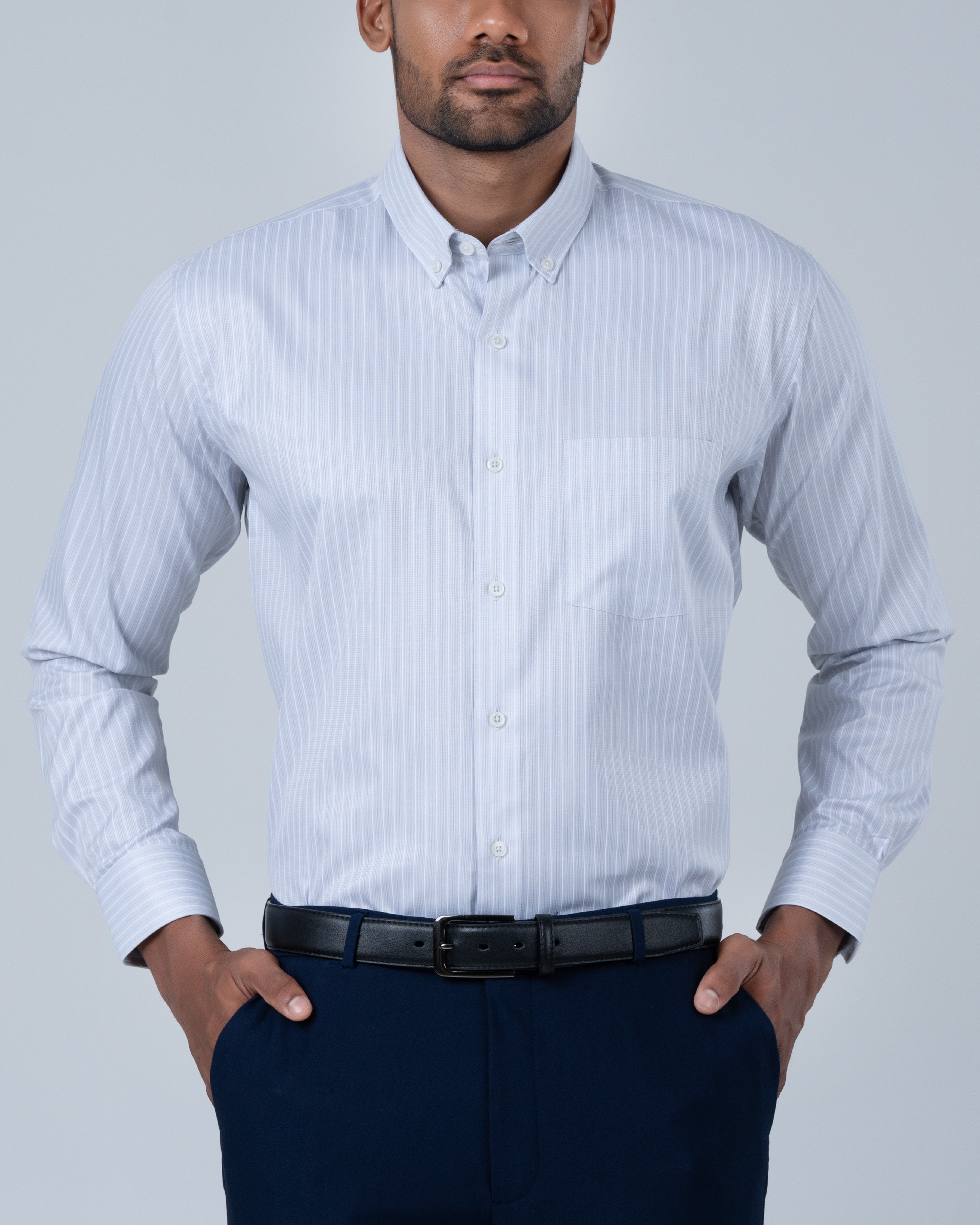 Vantage Uber Stripe Regular Fit Long Sleeve Men’s Shirt