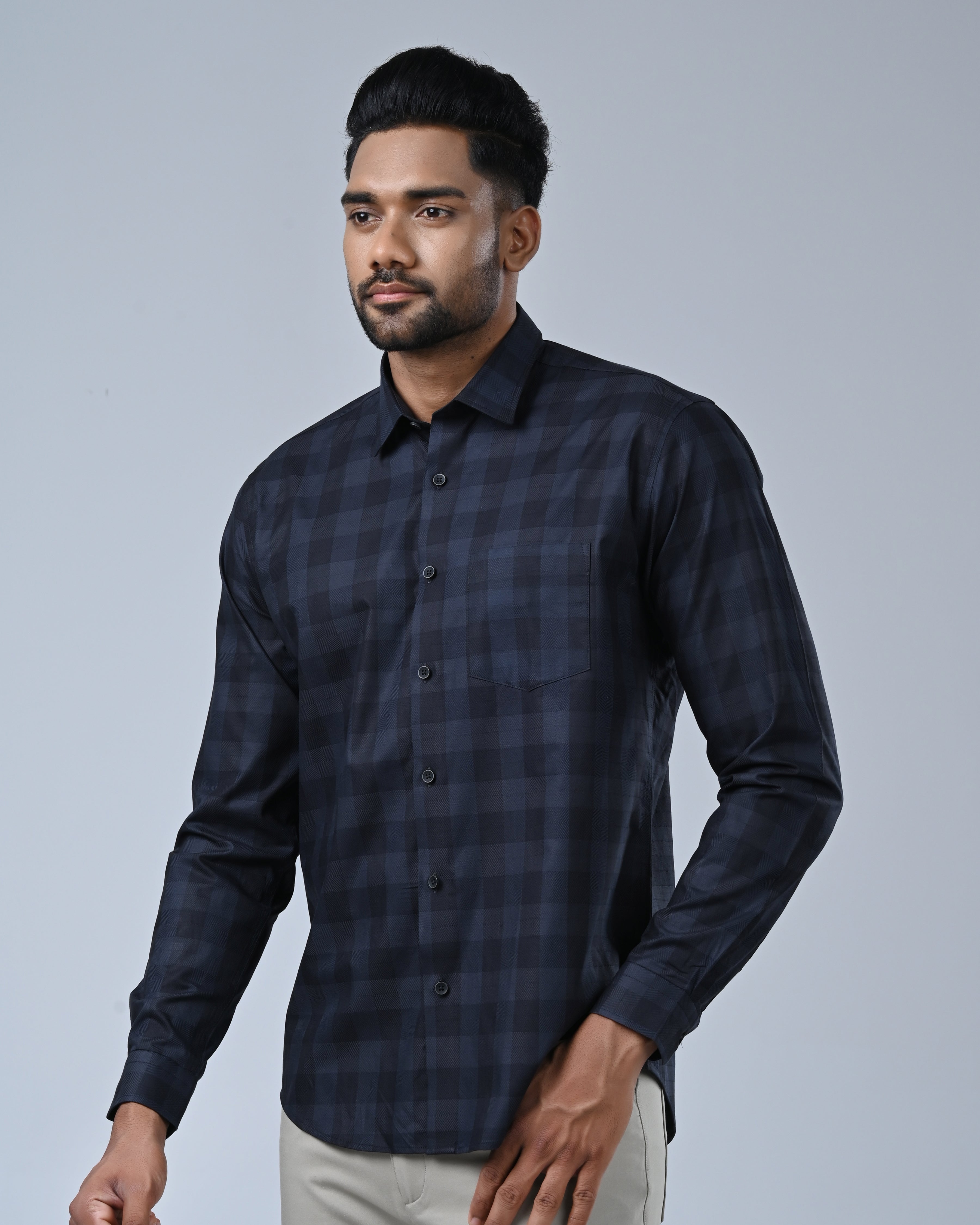 Vantage Men’s Corduroy Casual Shirt – 100% Cotton Slim Fit Long Sleeve