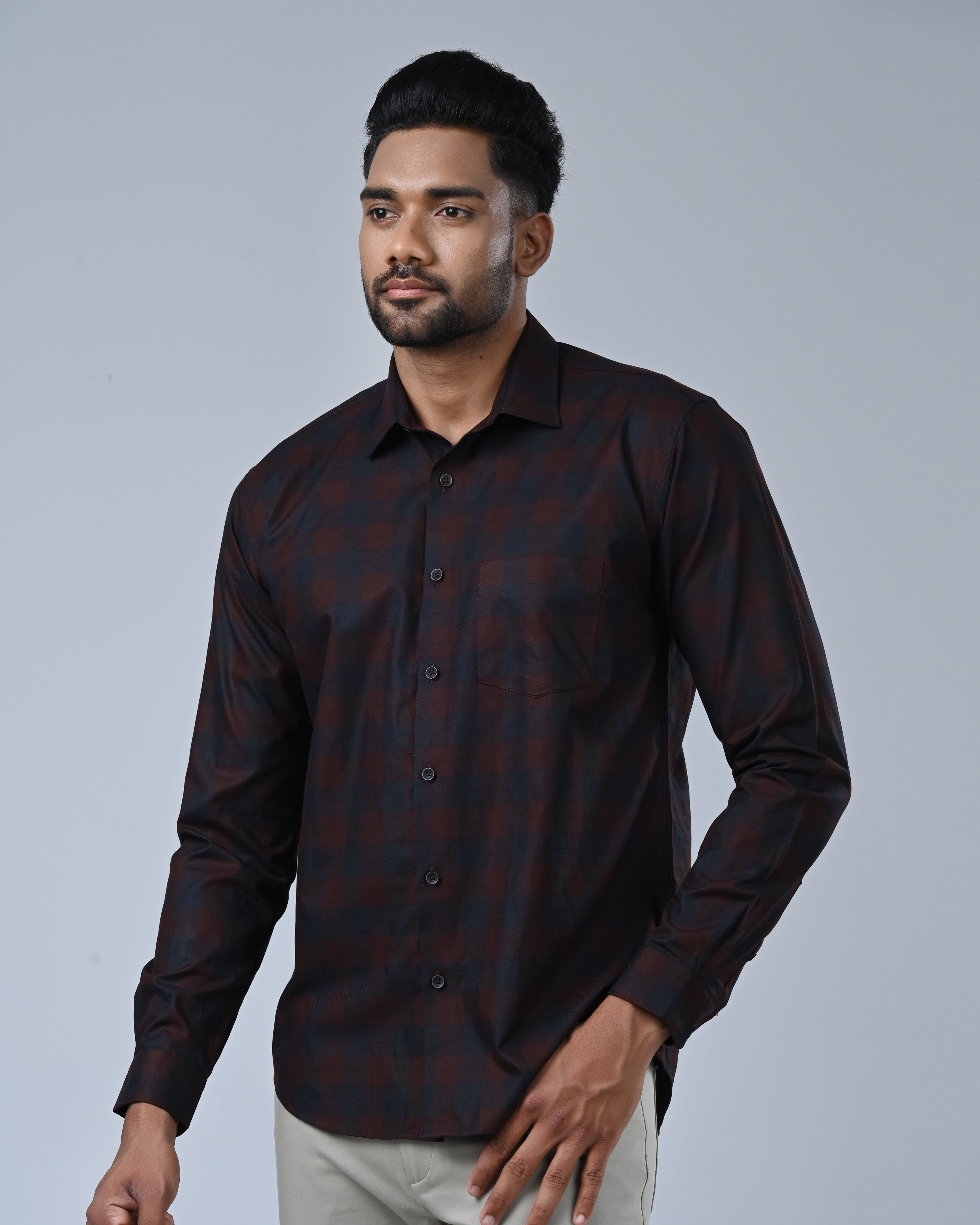 Vantage Men’s Corduroy Casual Shirt – 100% Cotton Slim Fit Long Sleeve