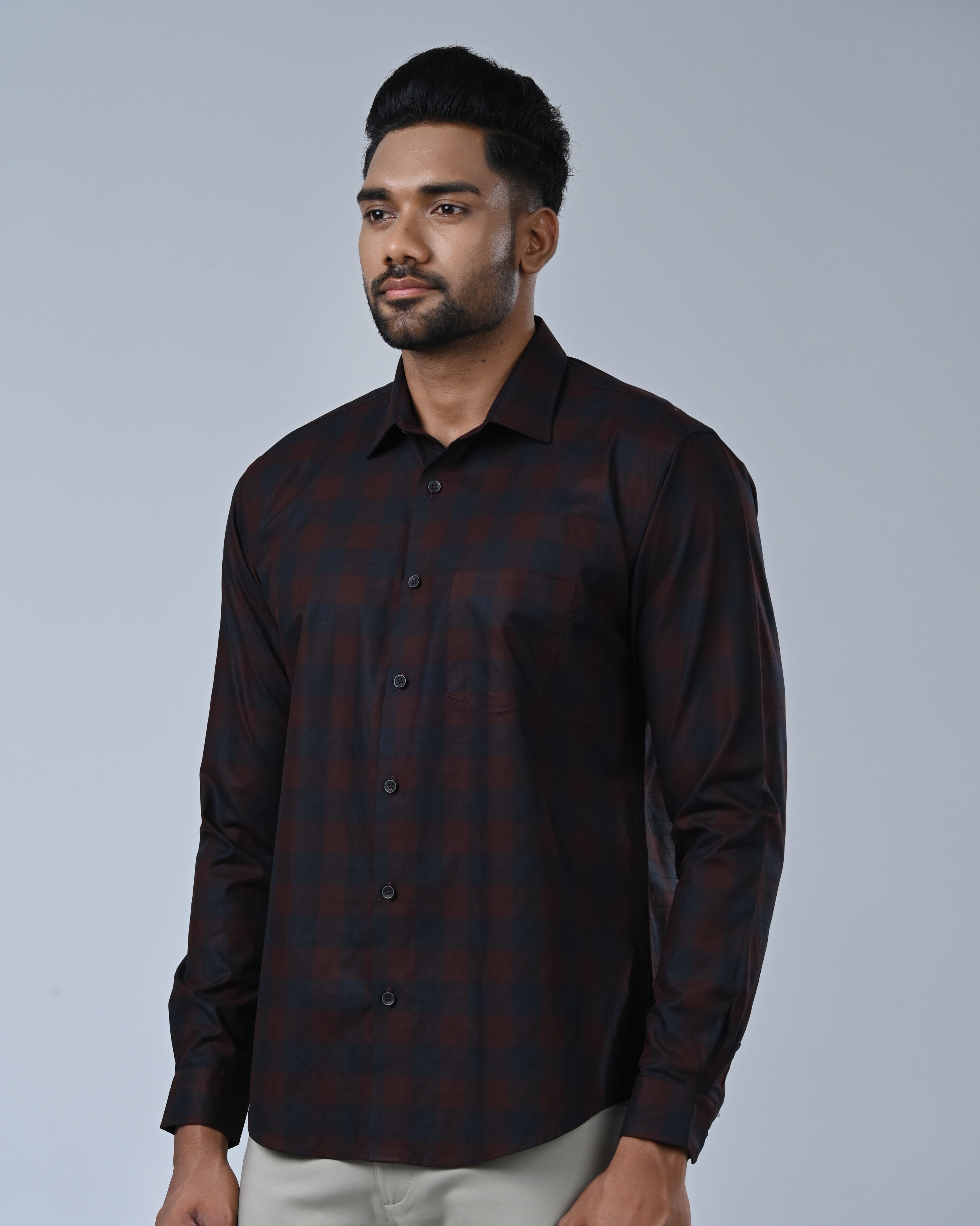 Vantage Men’s Corduroy Casual Shirt – 100% Cotton Slim Fit Long Sleeve